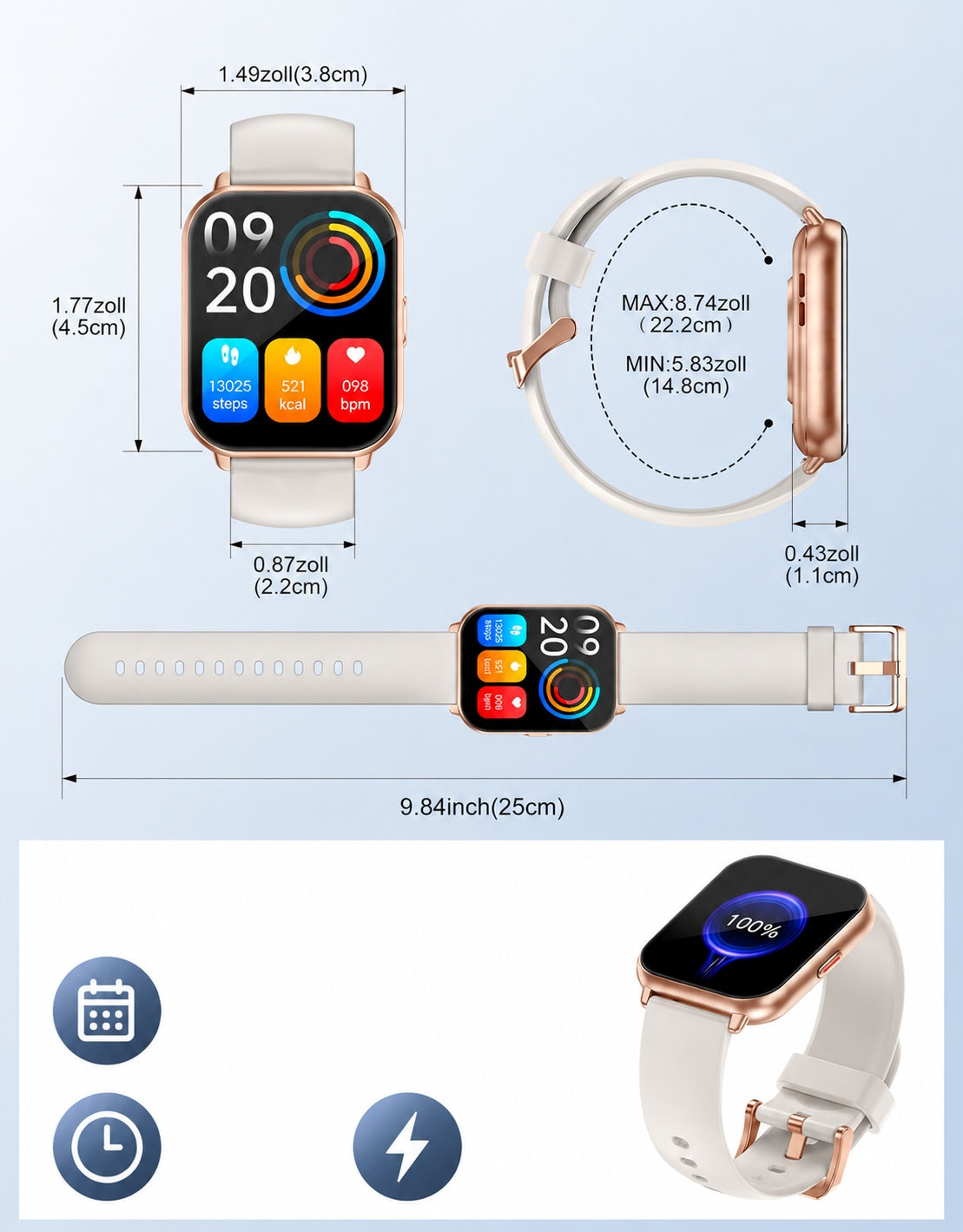 WATCH SMARTWATCH RUIMEN TALK BLUETOOTH HEART RATE MONITOR 110+ SPORT Brand no brand