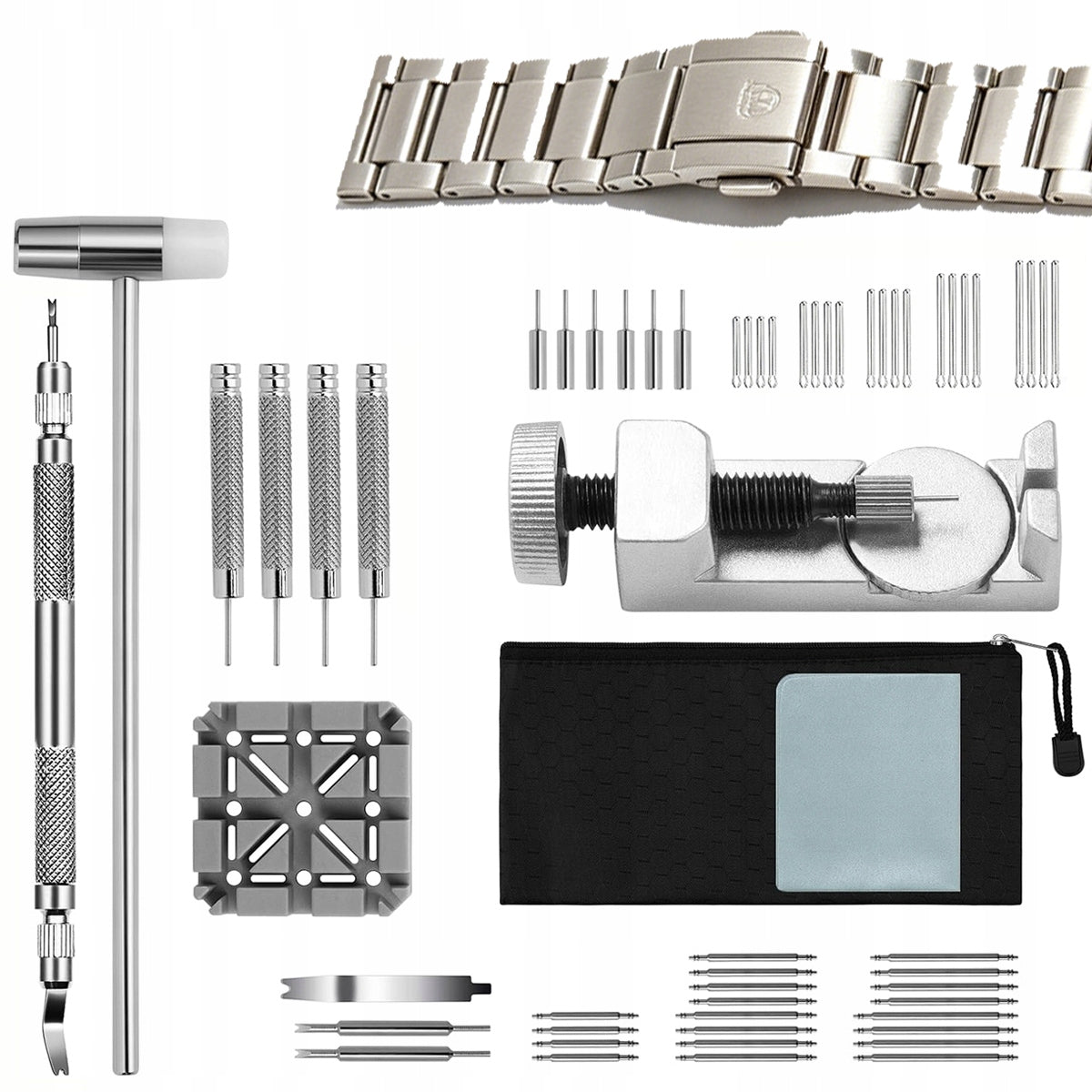 WATCHMAKING SET 128 ELEMENTS STRAP BRACELET SHORTENING TOOL