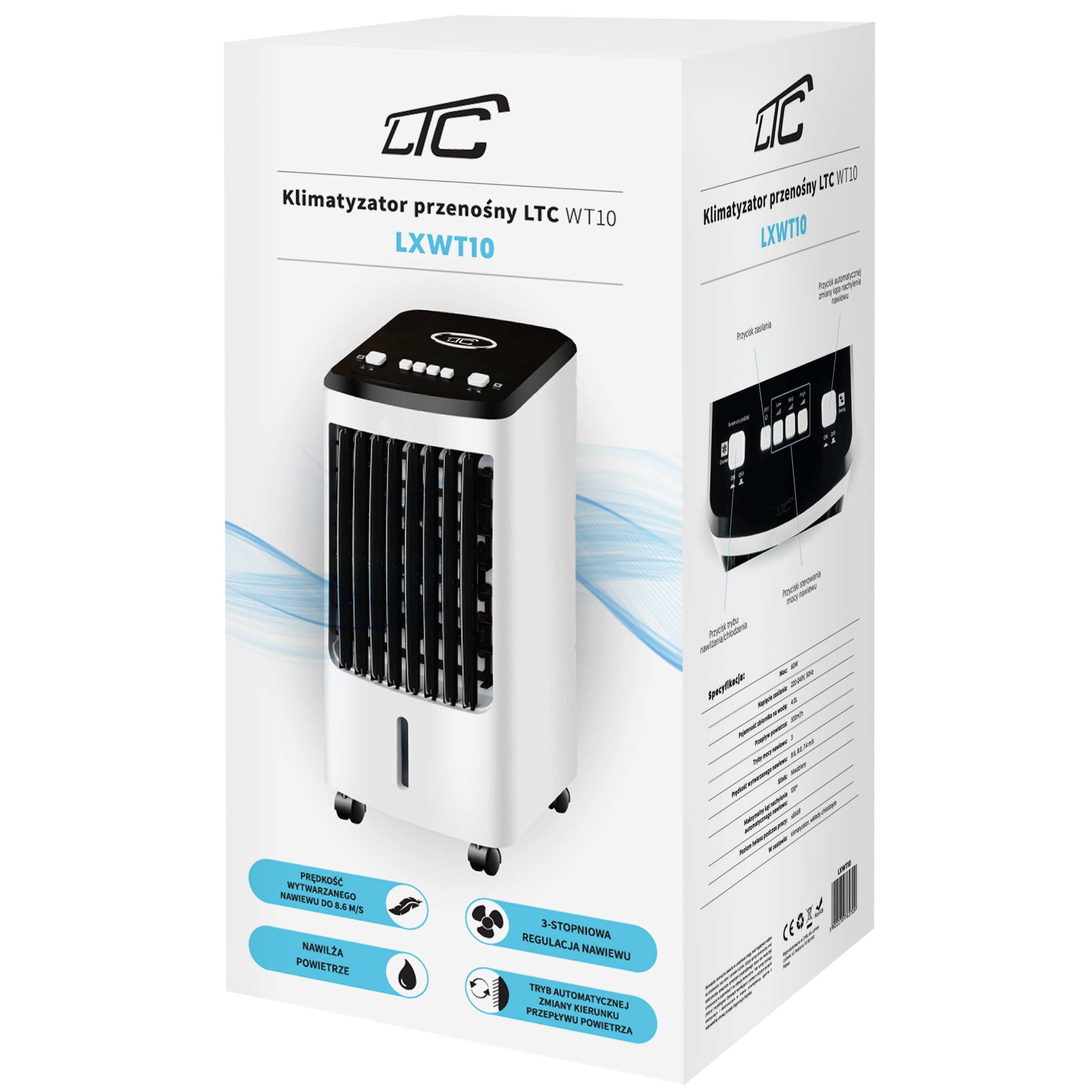 WATER AIR CONDITIONER 3IN1 AIR CONDITIONER PORTABLE HUMIDIFIER 60W 4L 270M3/H FOR HOME Manufacturer code KLIMATOR WODNY 3W1 KLIMATYZATOR NAWILŻACZ