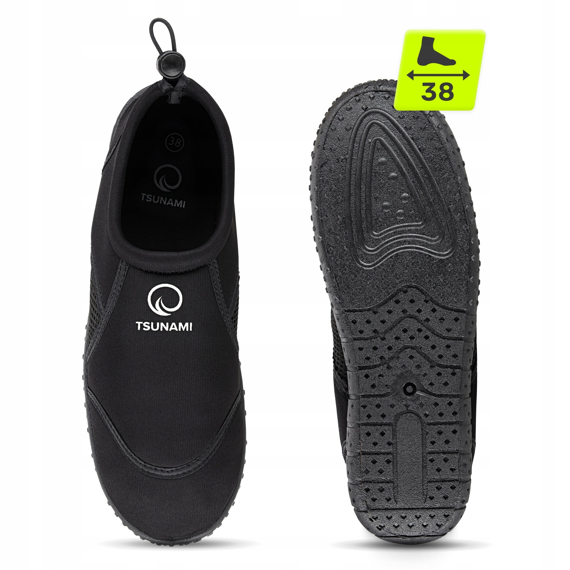 WATER AND SWIMMING SHOES SLIP-ON WOMEN'S MEN'S BEACH NON-SLIP 38 Color black