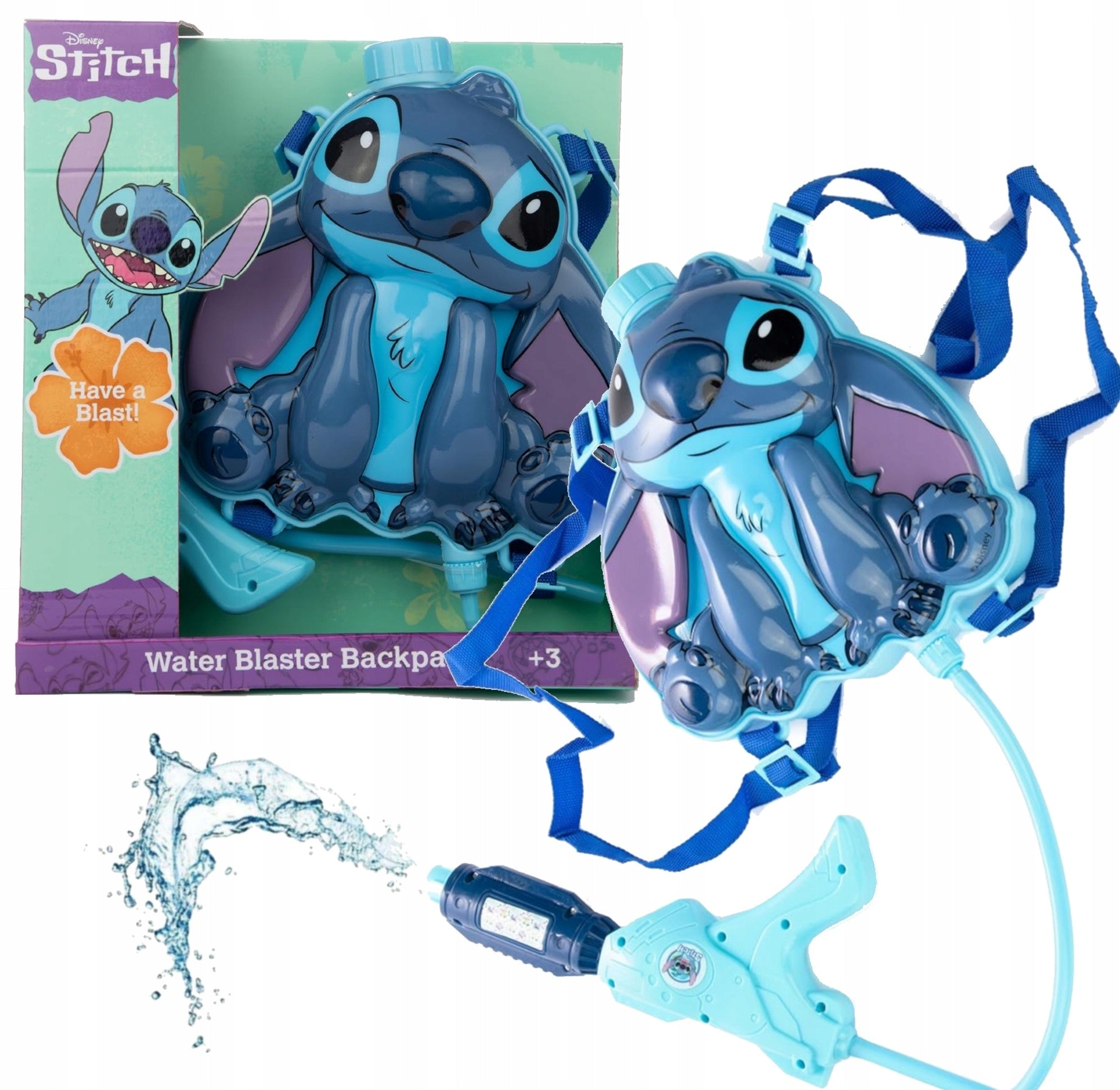 WATER BACKPACK STITCH GUN WITH SPRAY THROWER TANK DISNEY