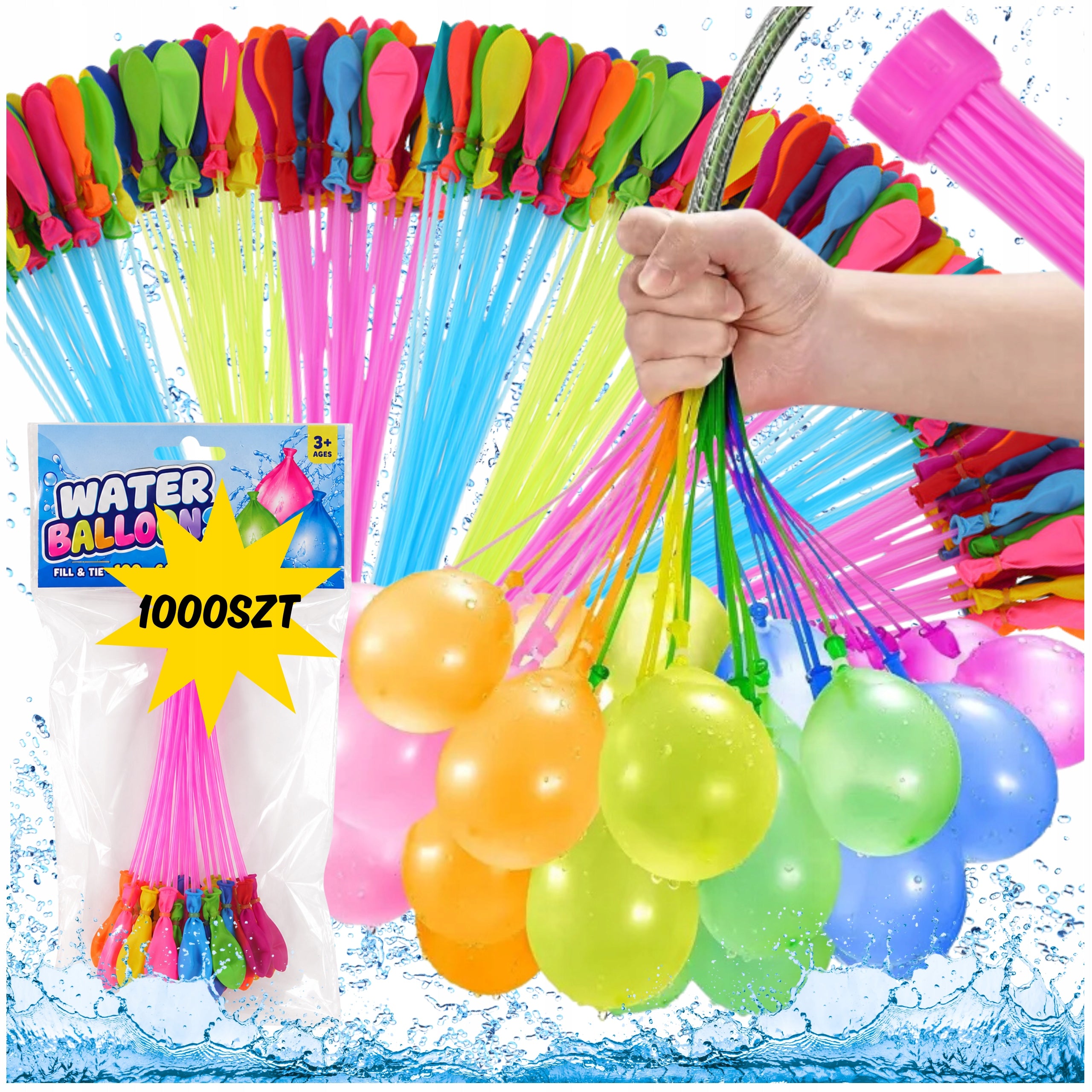 WATER BALLOONS 1000PCS SELF-CLOSING WATER BOMBS AUTOMATIC + THREAD