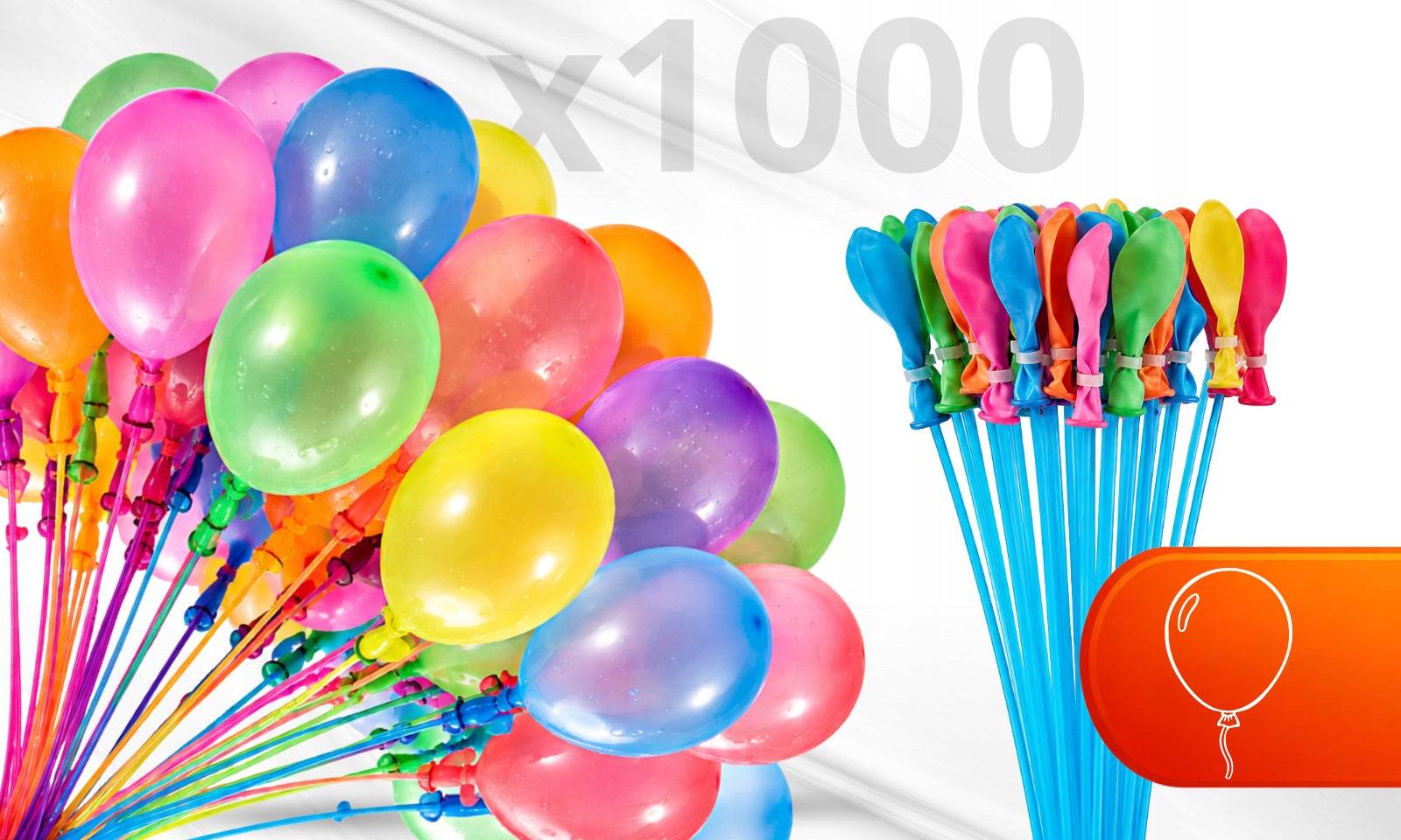 WATER BALLOONS WATER BOMBS AUTOMATIC SELF-CLOSING + THREAD SET 1000 Packaging status original