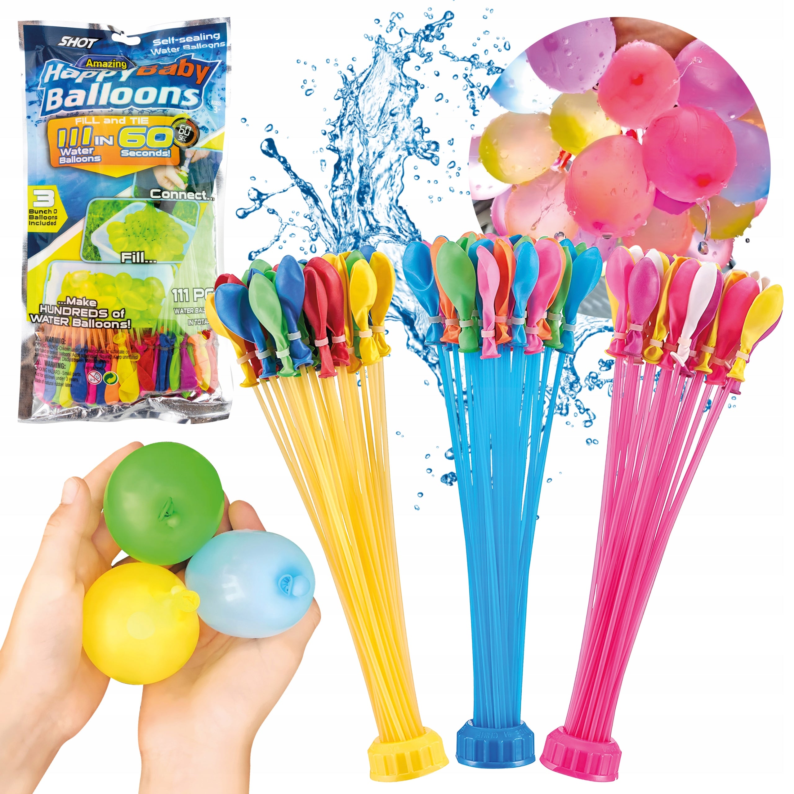 WATER BALLOONS WATER bombs AUTOMATIC 111 pcs + THREAD Brand Vergionic