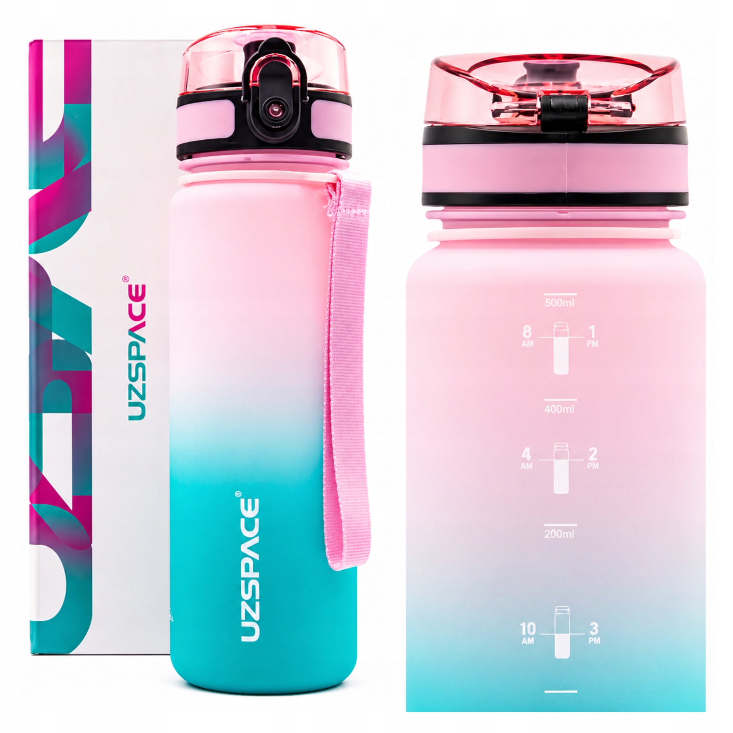 WATER BOTTLE 0,5 L FOR COCKTAIL GYMS WITH MOTIVATIONAL SCALE