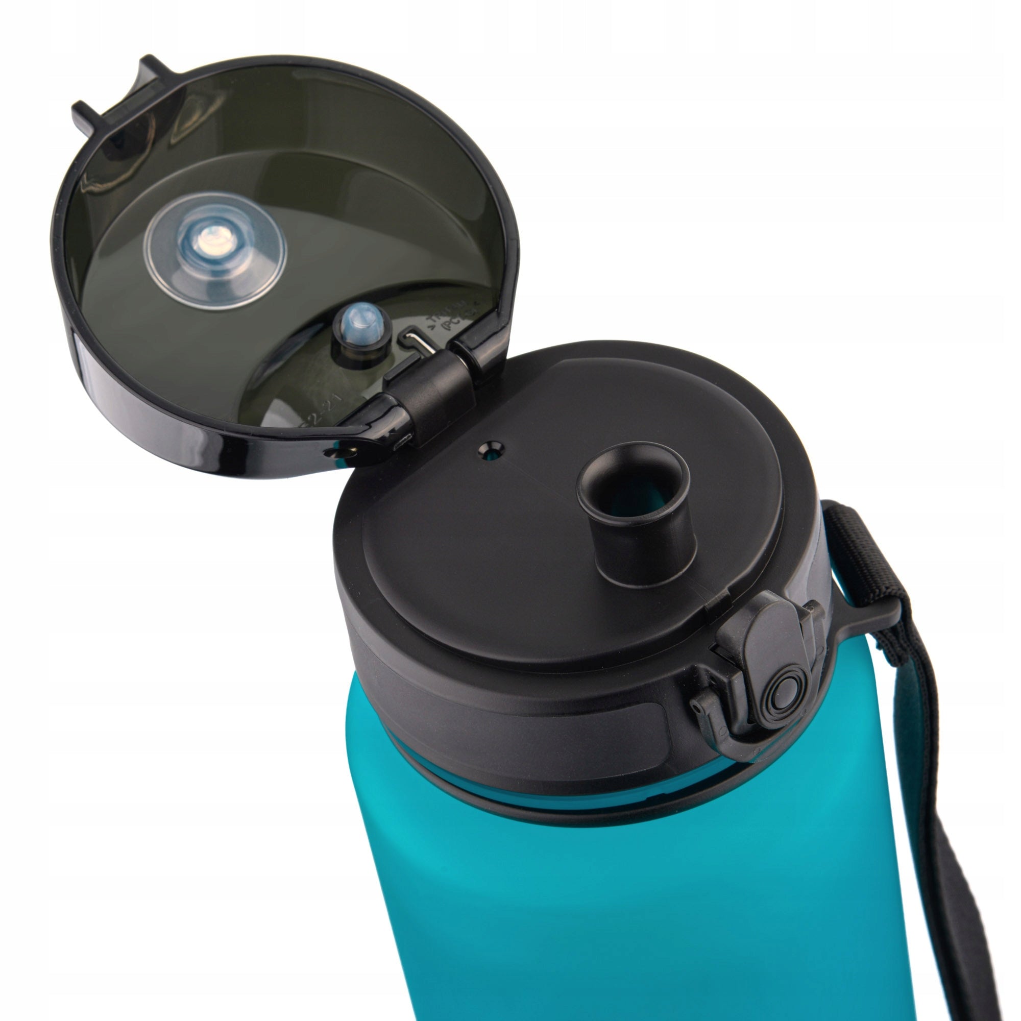 WATER BOTTLE 1000ml TRITAN WITH STRAINER MOUTHPIECE HANDLE BPAfree Color blue