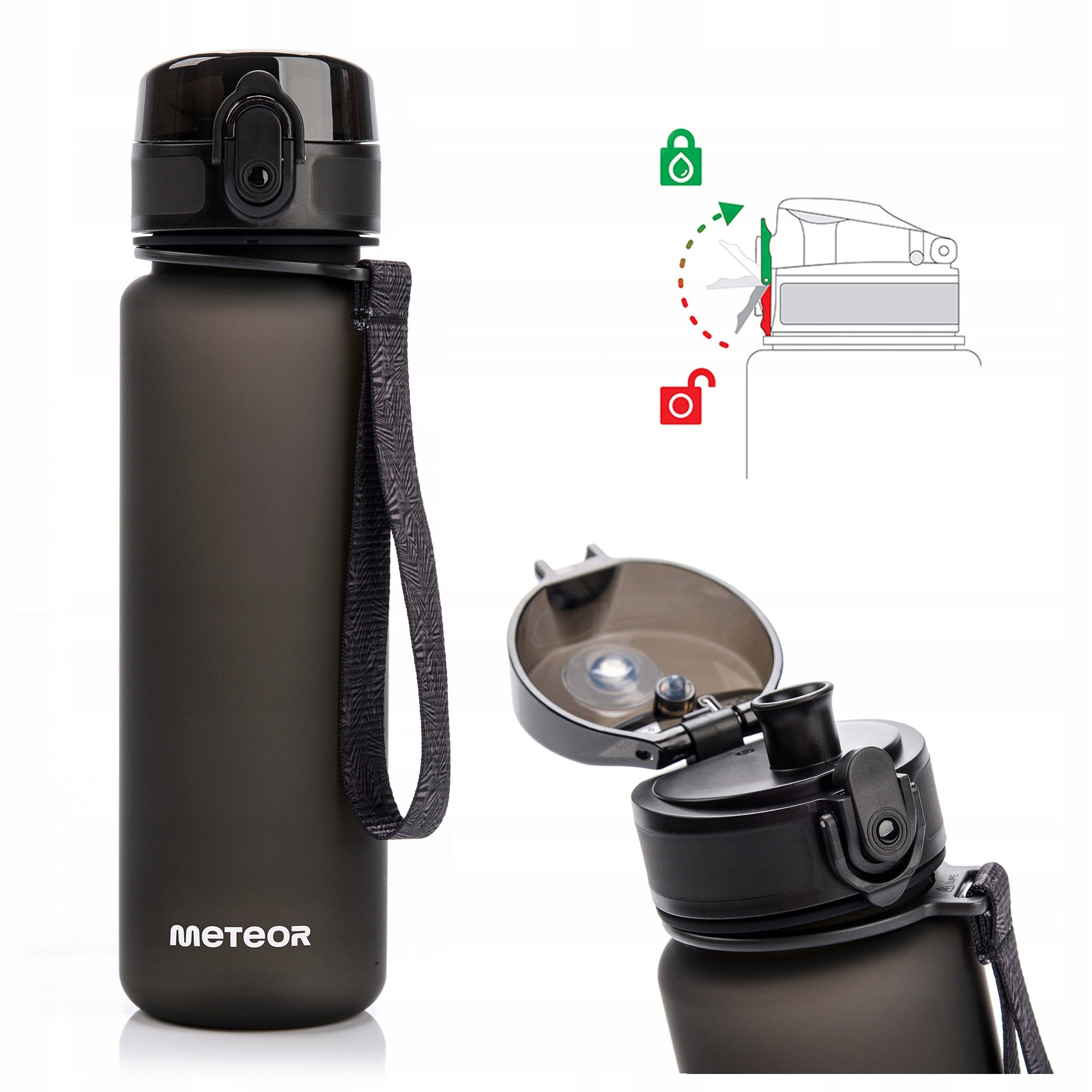 WATER BOTTLE 1000ml TRITAN WITH STRAINER MOUTHPIECE HANDLE BPAfree