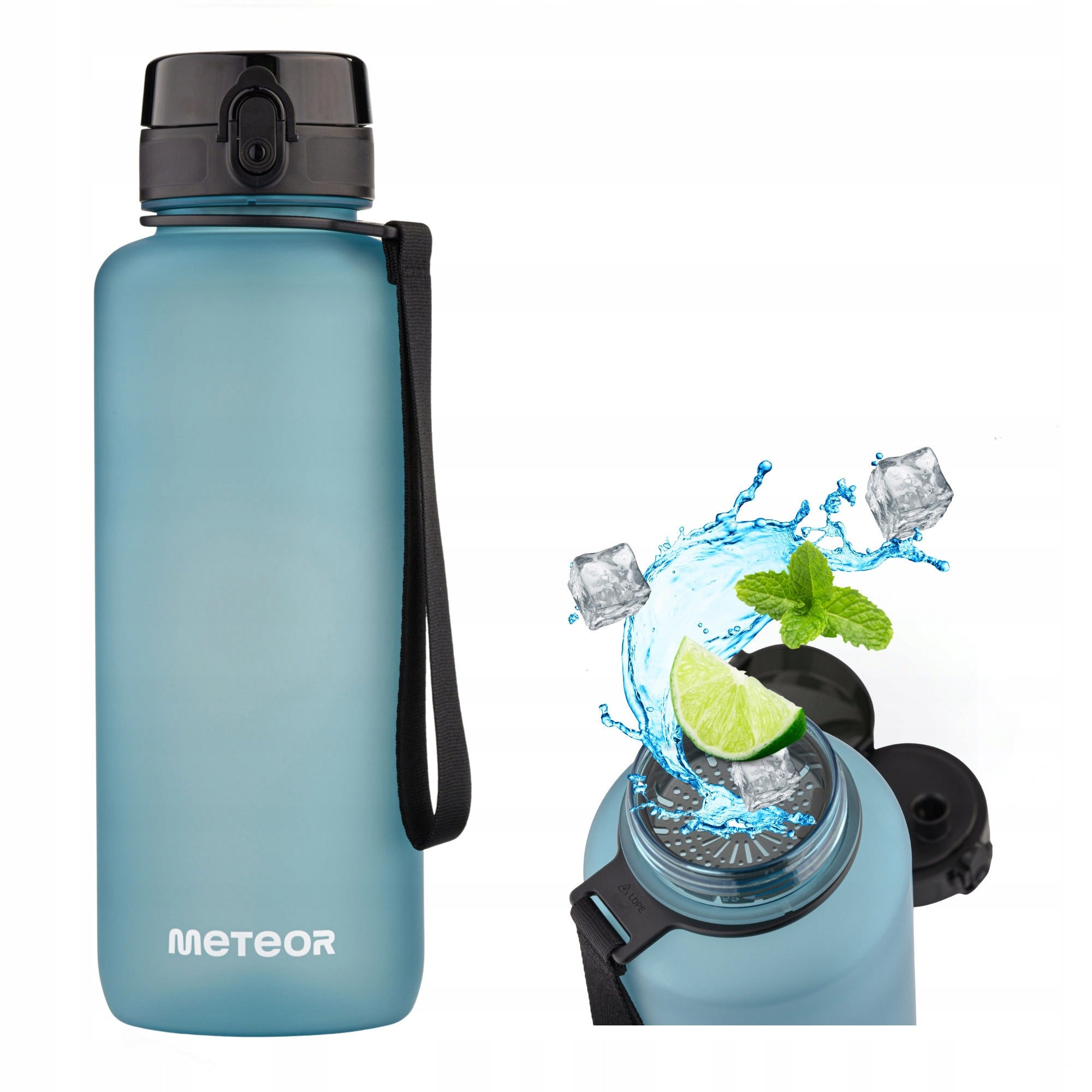 WATER BOTTLE 1500ml TRITAN WITH STRAINER MOUTHPIECE HANDLE BPAfree