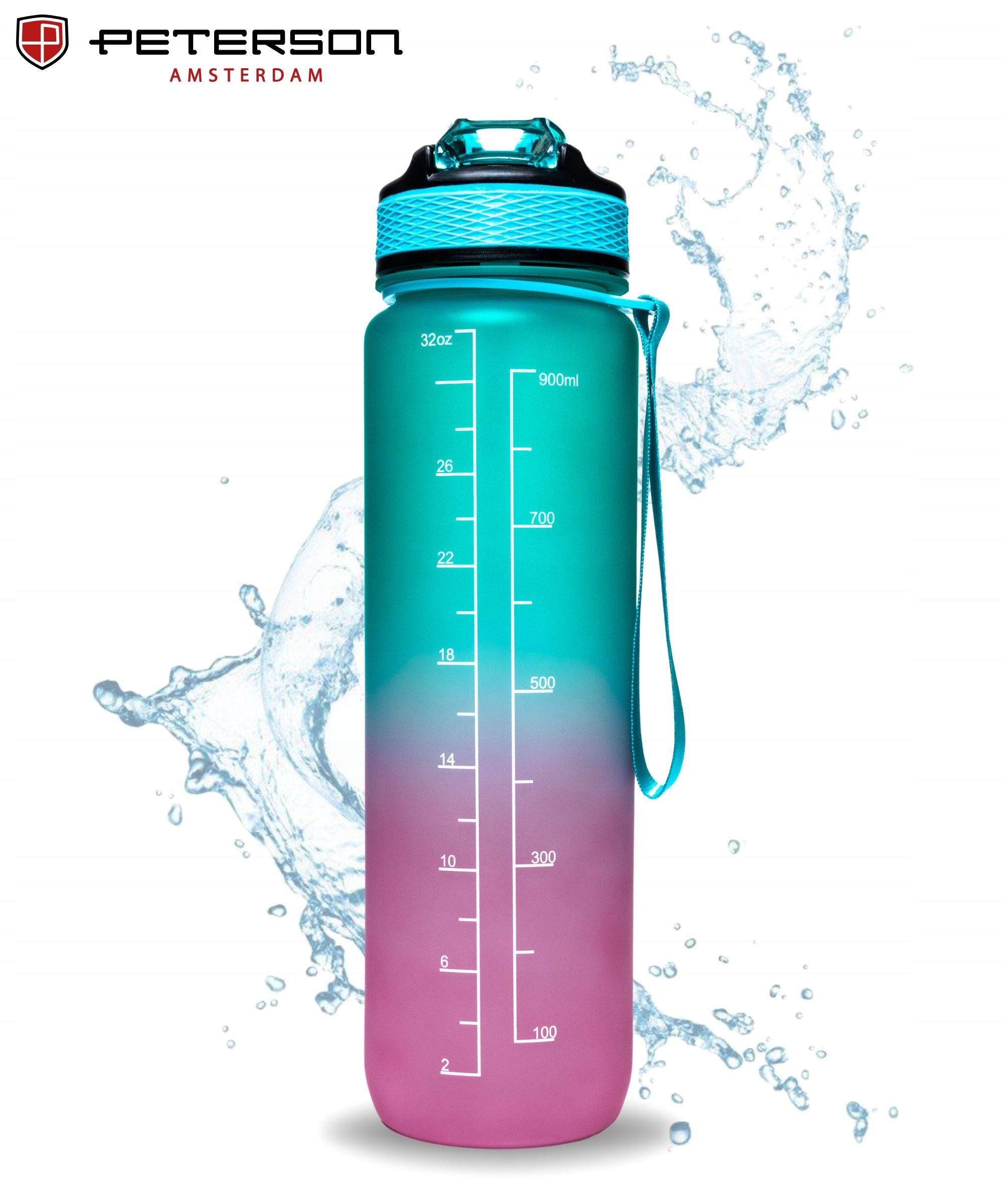WATER BOTTLE 1L TRITAN WITHOUT BPA SEALED WITH STRAW MOUTHPIECE SPORT Model Bidon sportowy butelka na wodę zielona