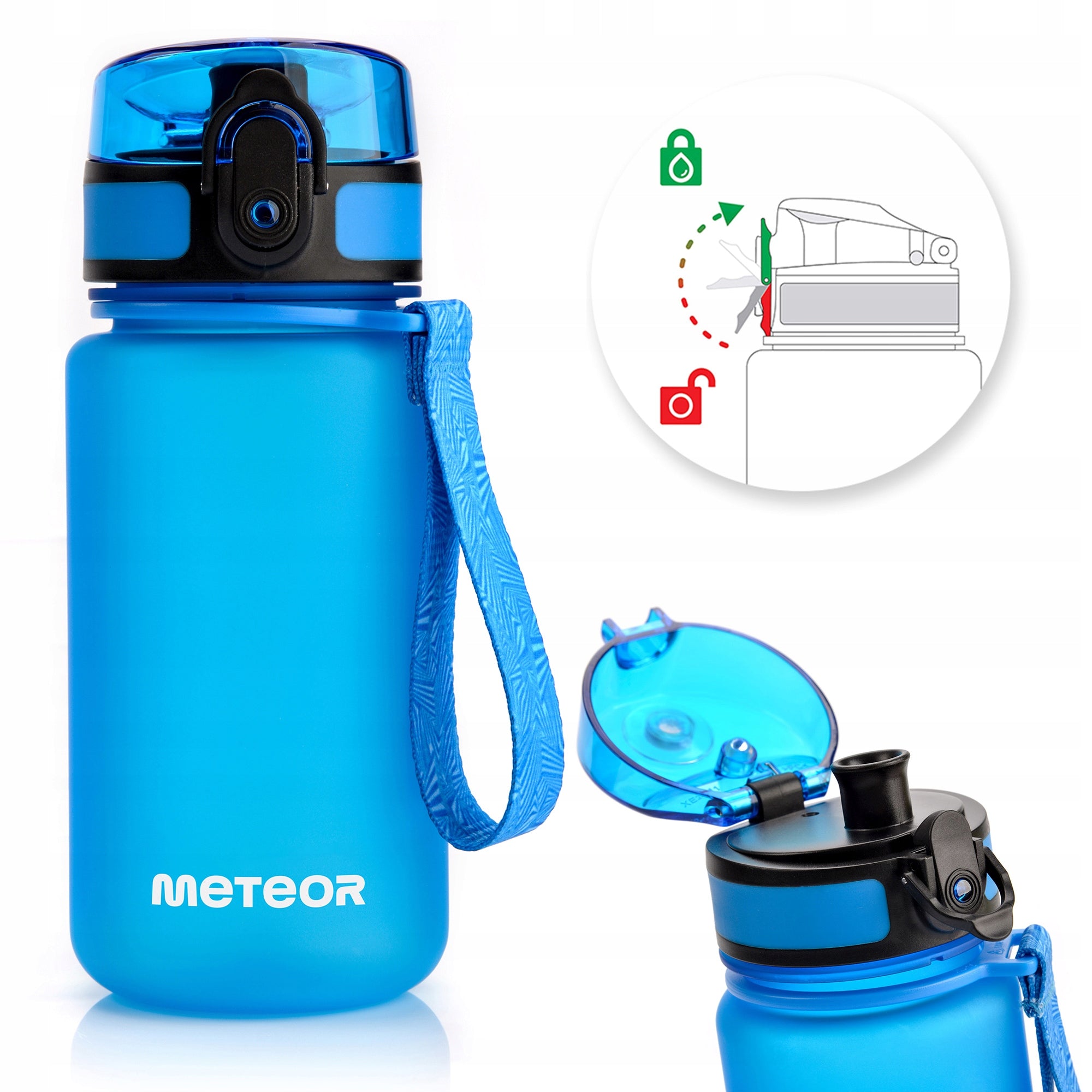 WATER BOTTLE 350ml TRITAN WITH STRAINER MOUTHPIECE HANDLE BPAfree Manufacturer code 74571