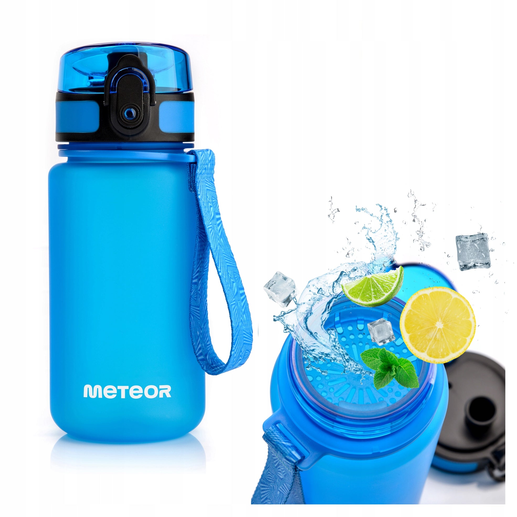 WATER BOTTLE 350ml TRITAN WITH STRAINER MOUTHPIECE HANDLE BPAfree