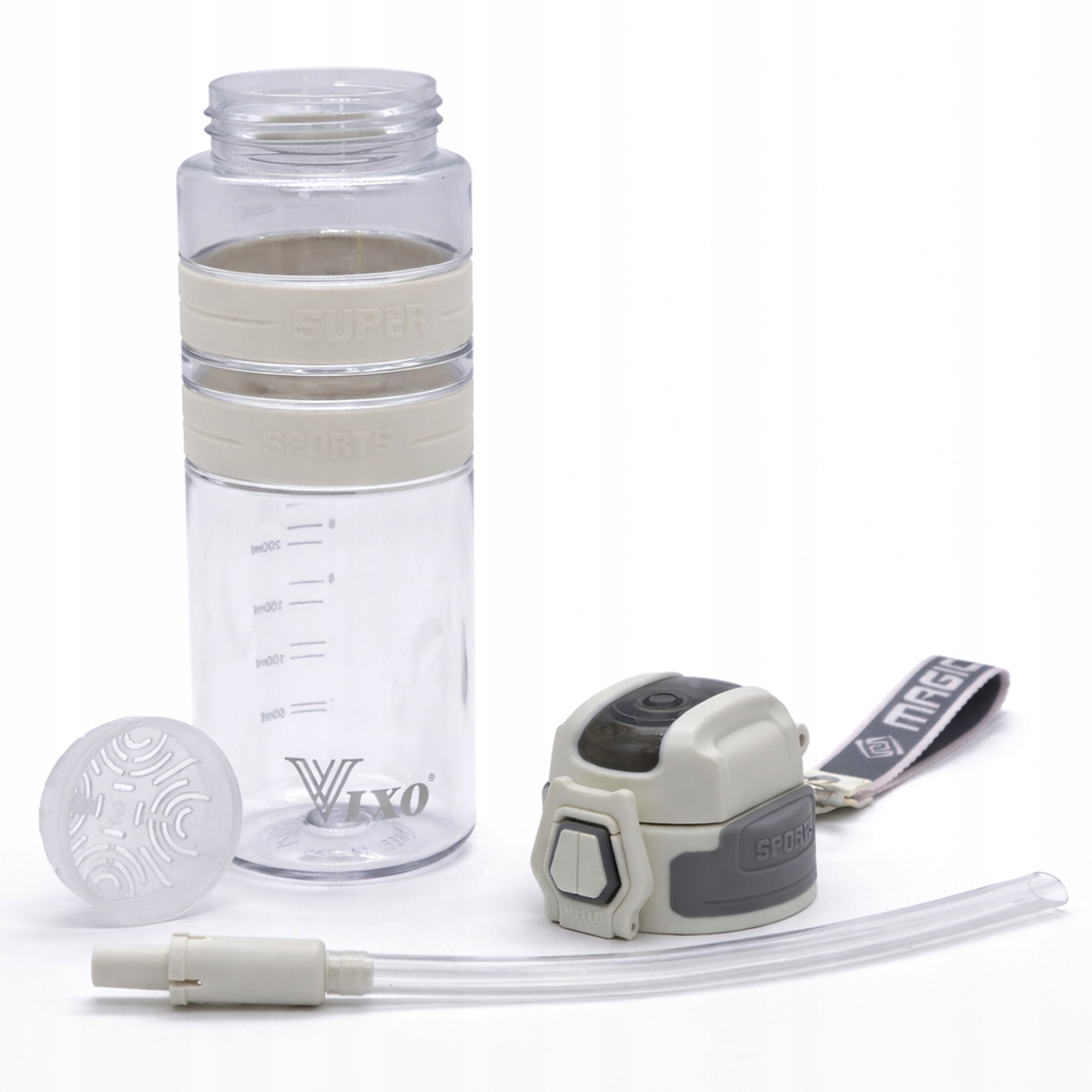 WATER BOTTLE 500ML TRITAN SEALED WITH SPORTS MEASURING CUP BPA FREE VIXO Volume 500 ml