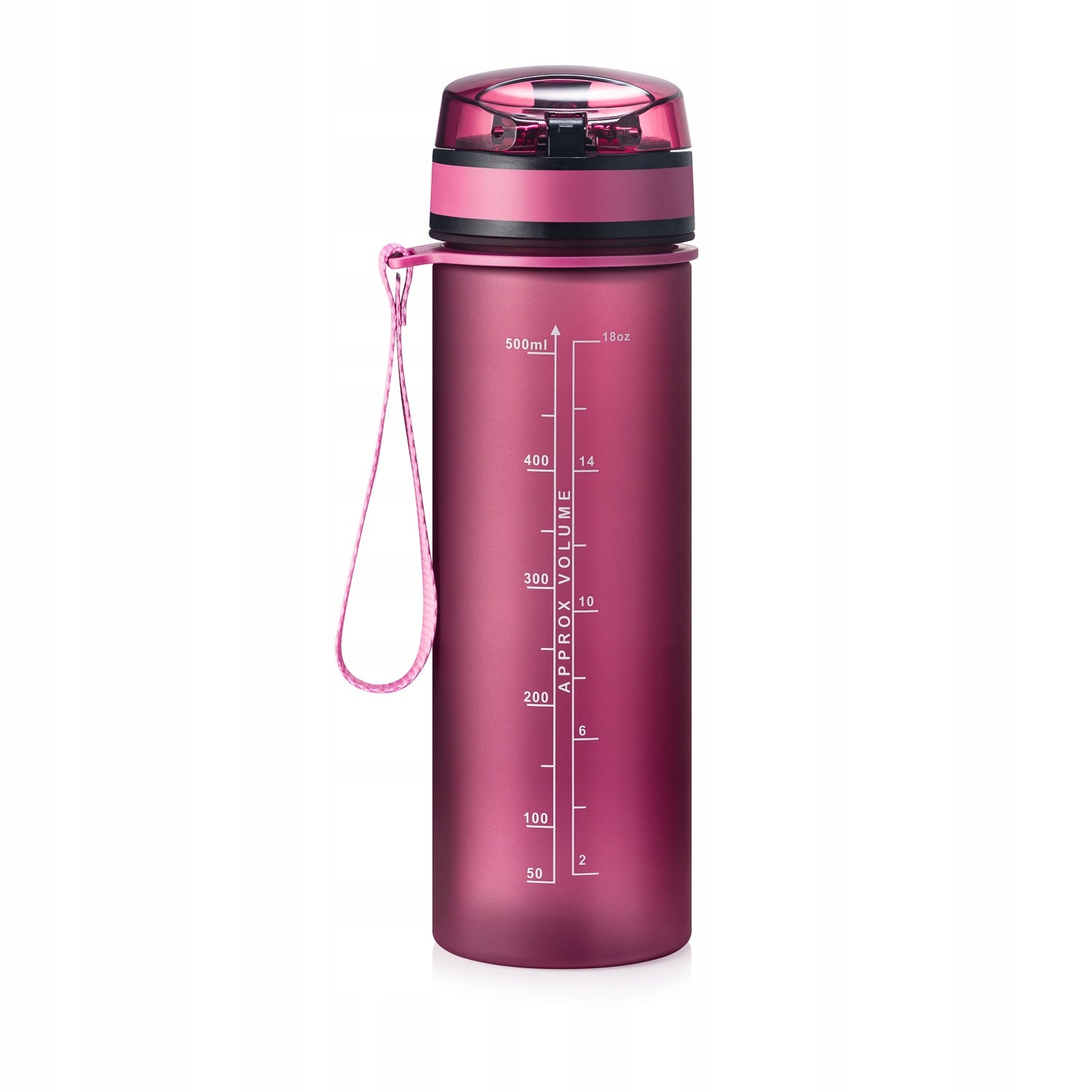WATER BOTTLE 500ml TRITAN BURGUNDY SPORTS WITH STRAINER AND GRADUATION Brand MEACTIVE