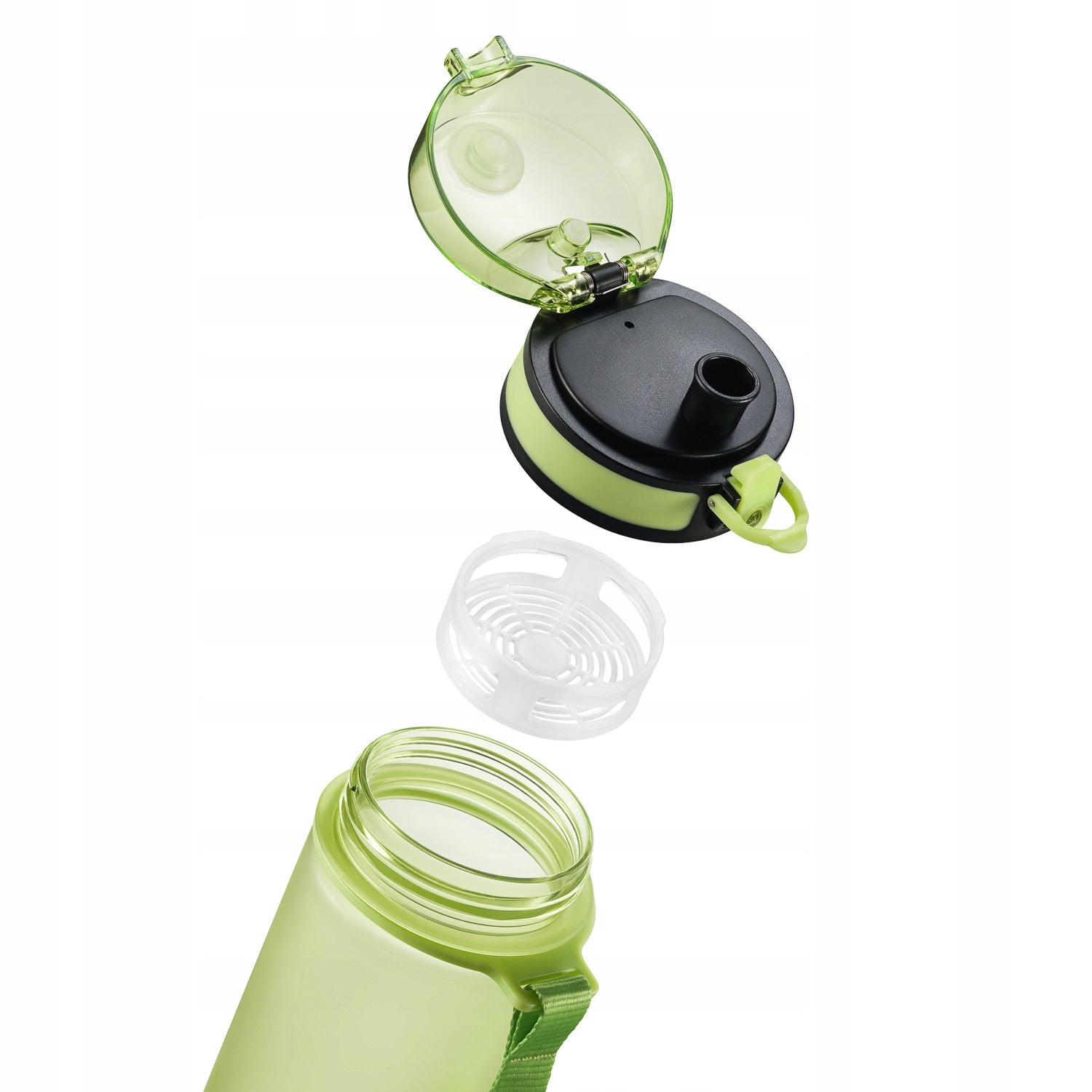 WATER BOTTLE 500ml TRITAN GREEN SPORTS WITH STRAINER AND GRADUATION Manufacturer code ME-02LE