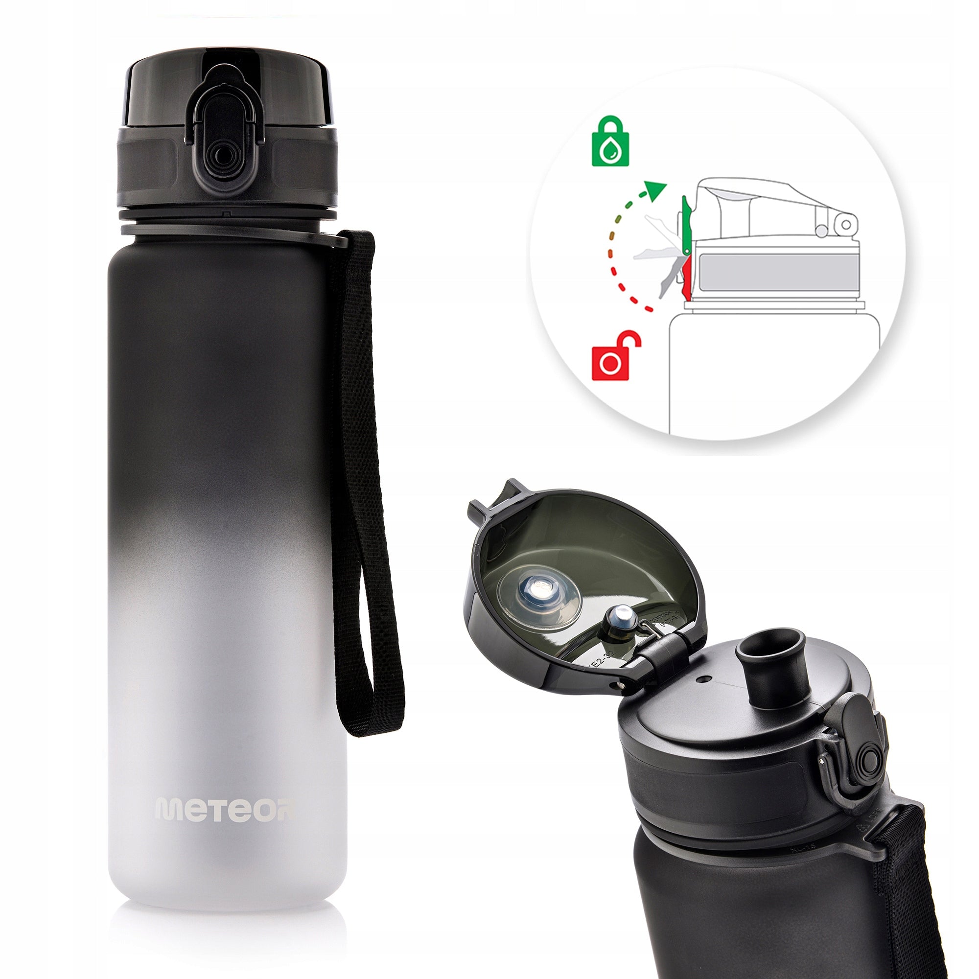 WATER BOTTLE 500ml TRITAN WITH STRAINER MOUTHPIECE HANDLE BPAfree Manufacturer code 10108