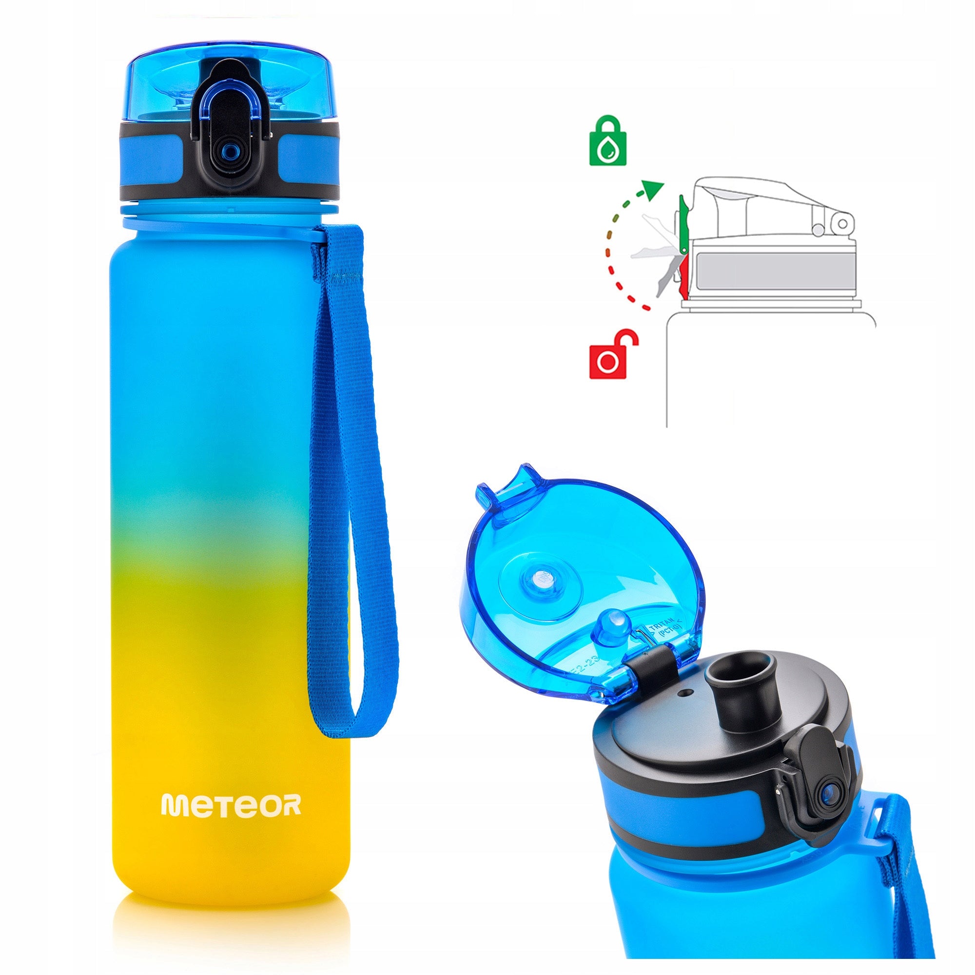 WATER BOTTLE 500ml TRITAN WITH STRAINER MOUTHPIECE HANDLE BPAfree