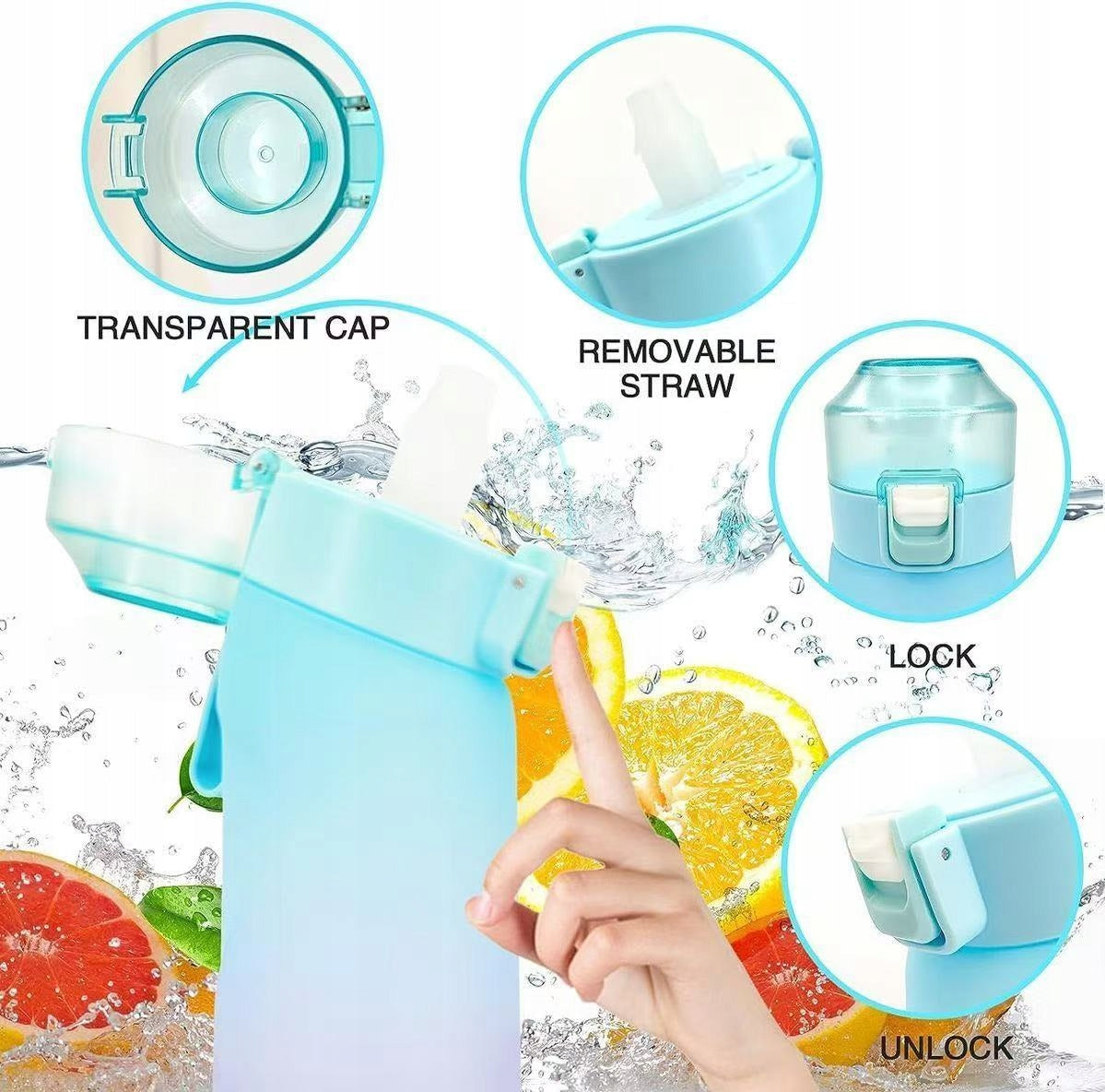 WATER BOTTLE 650ML GRADIENT PURPLE SPICE WATER BOTTLE -7PCS Kind water bottle