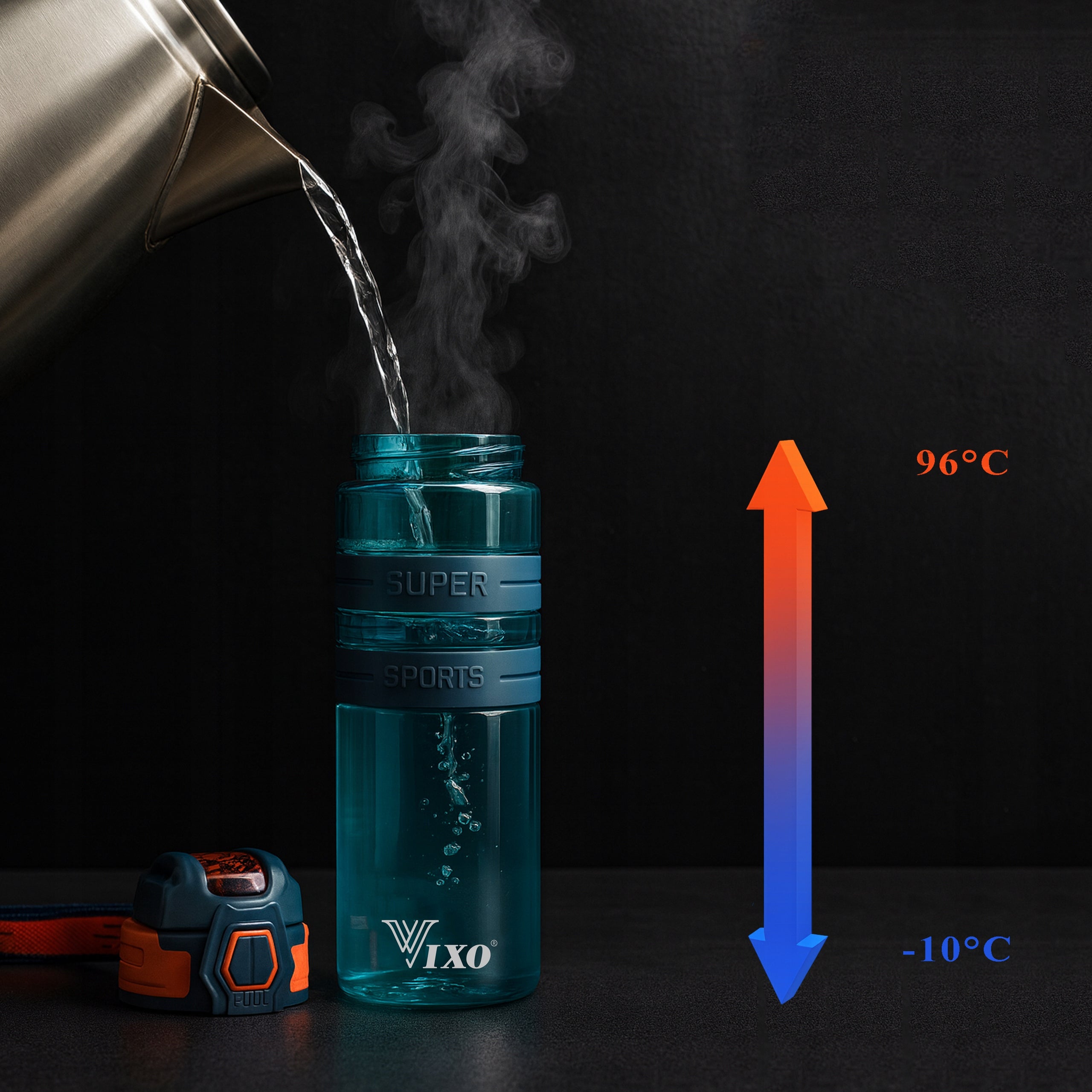WATER BOTTLE 700 ML BPA FREE WATER BOTTLE TRITAN SEALED WITH SPORTS MEASURING CUP Kind water bottle