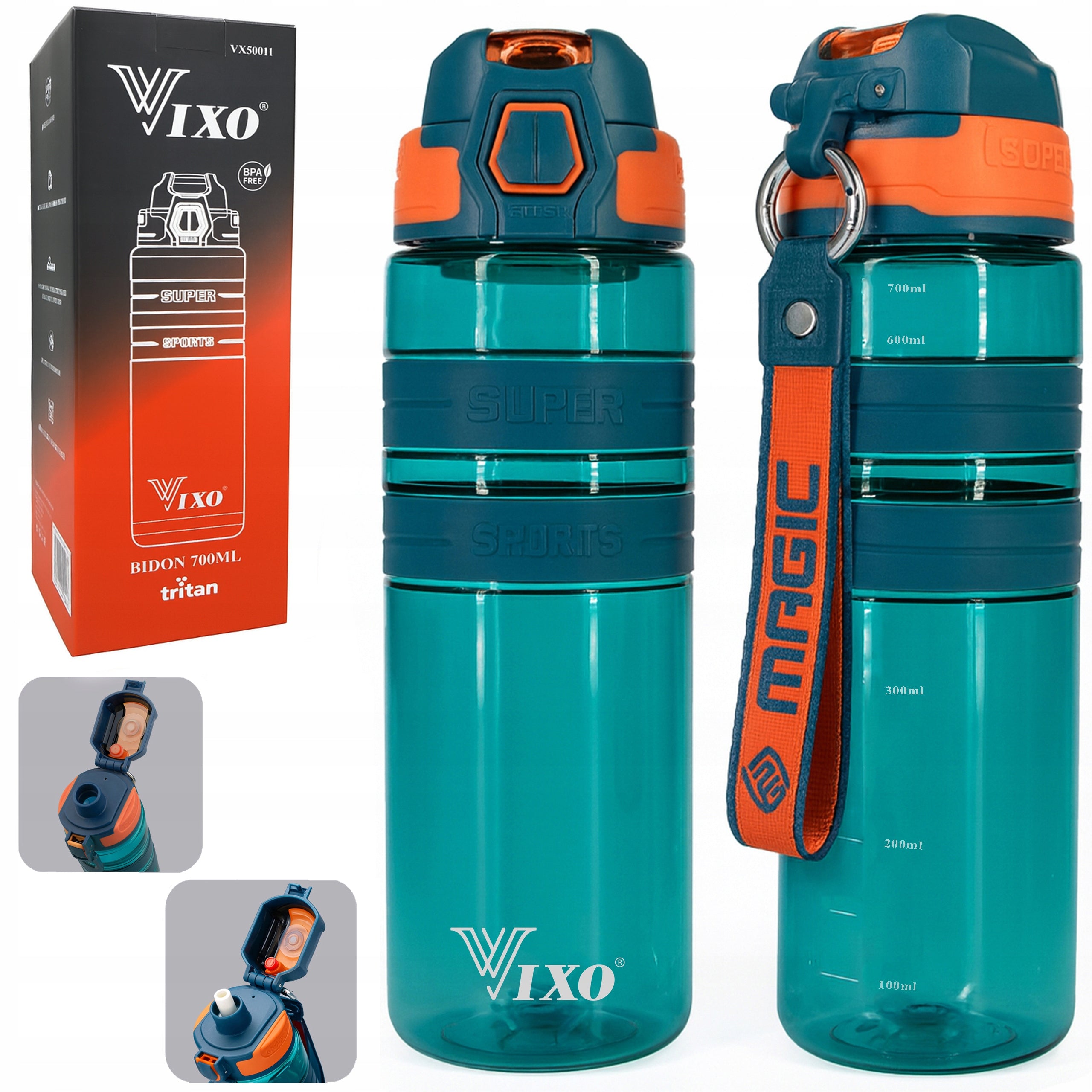 WATER BOTTLE 700 ML BPA FREE WATER BOTTLE TRITAN SEALED WITH SPORTS MEASURING CUP