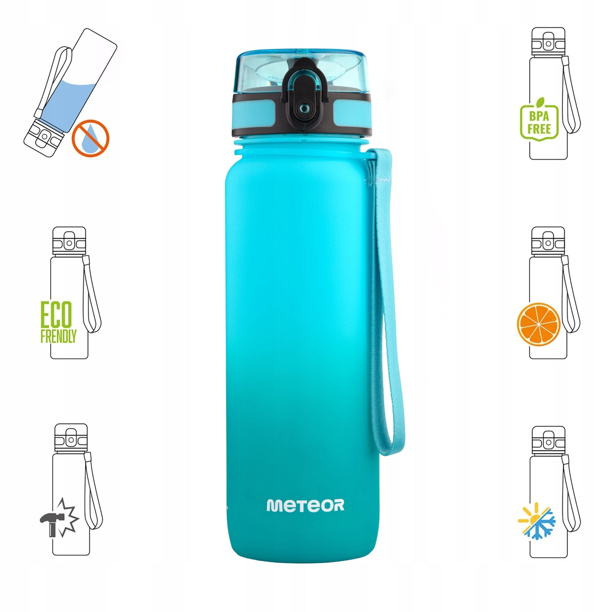 WATER BOTTLE 800ml TRITAN WITH STRAINER MOUTHPIECE HANDLE BPAfree Kind water bottle