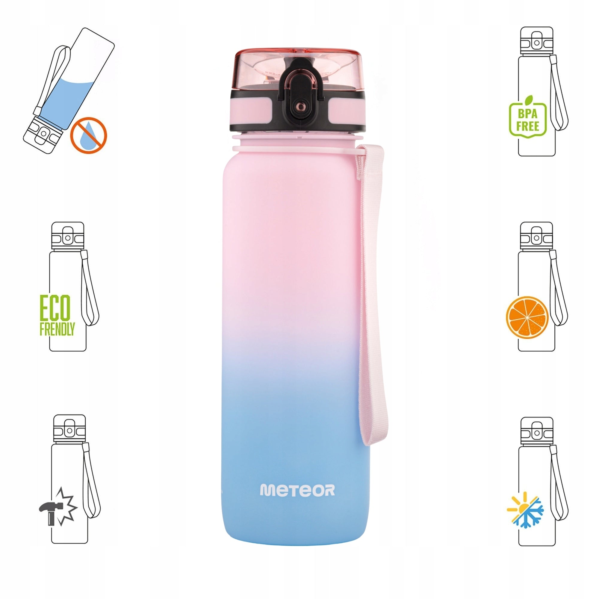 WATER BOTTLE 800ml TRITAN WITH STRAINER MOUTHPIECE HANDLE BPAfree Manufacturer code 17662
