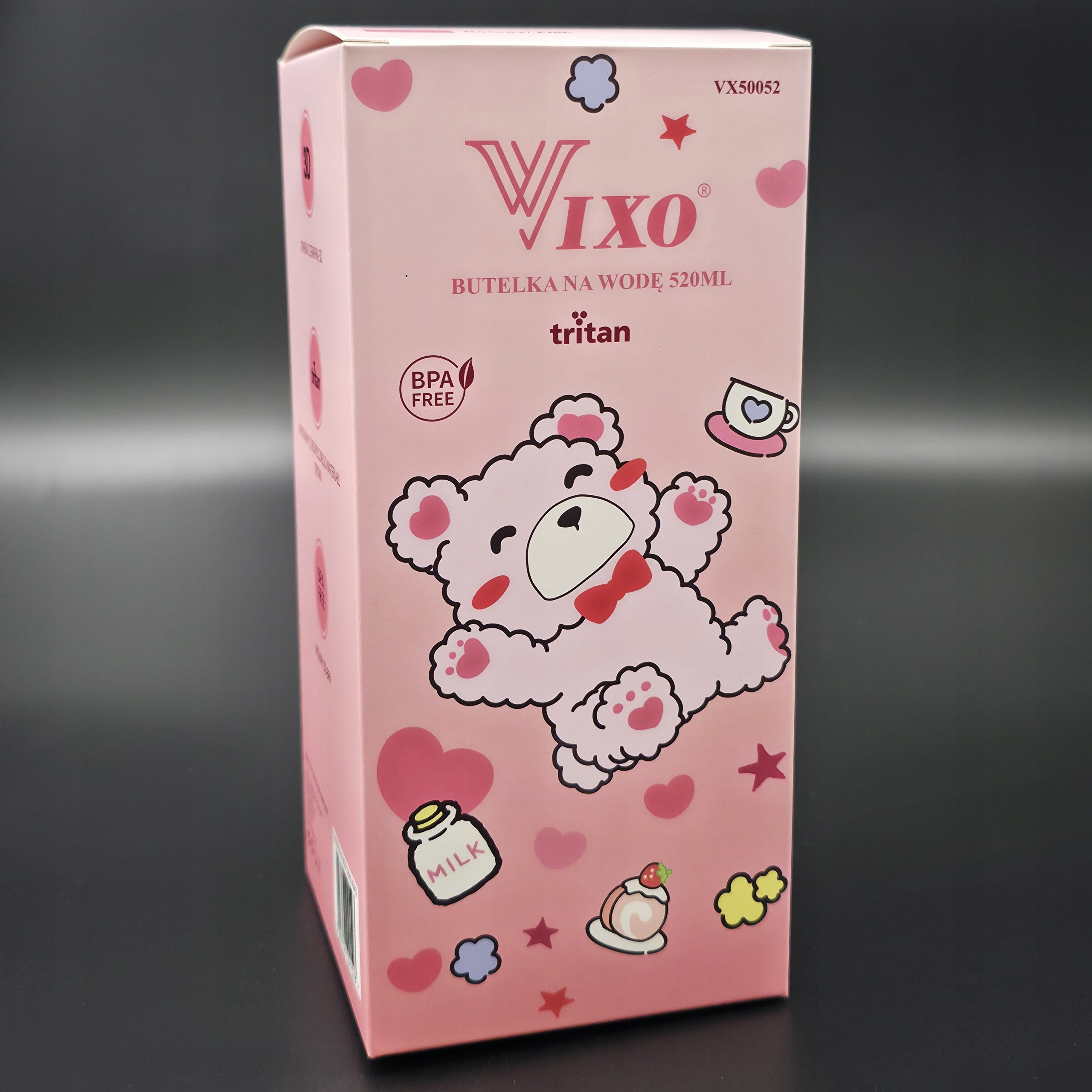 WATER BOTTLE FOR CHILDREN 520ml from Tritan Bottle for kindergarten school VIXO Color pink