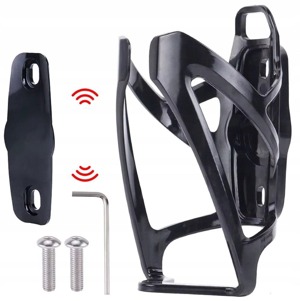 WATER BOTTLE HOLDER ATTACHED TO THE APPLE AIRTAG LOCATOR PROTECTION FOR THE BIKE