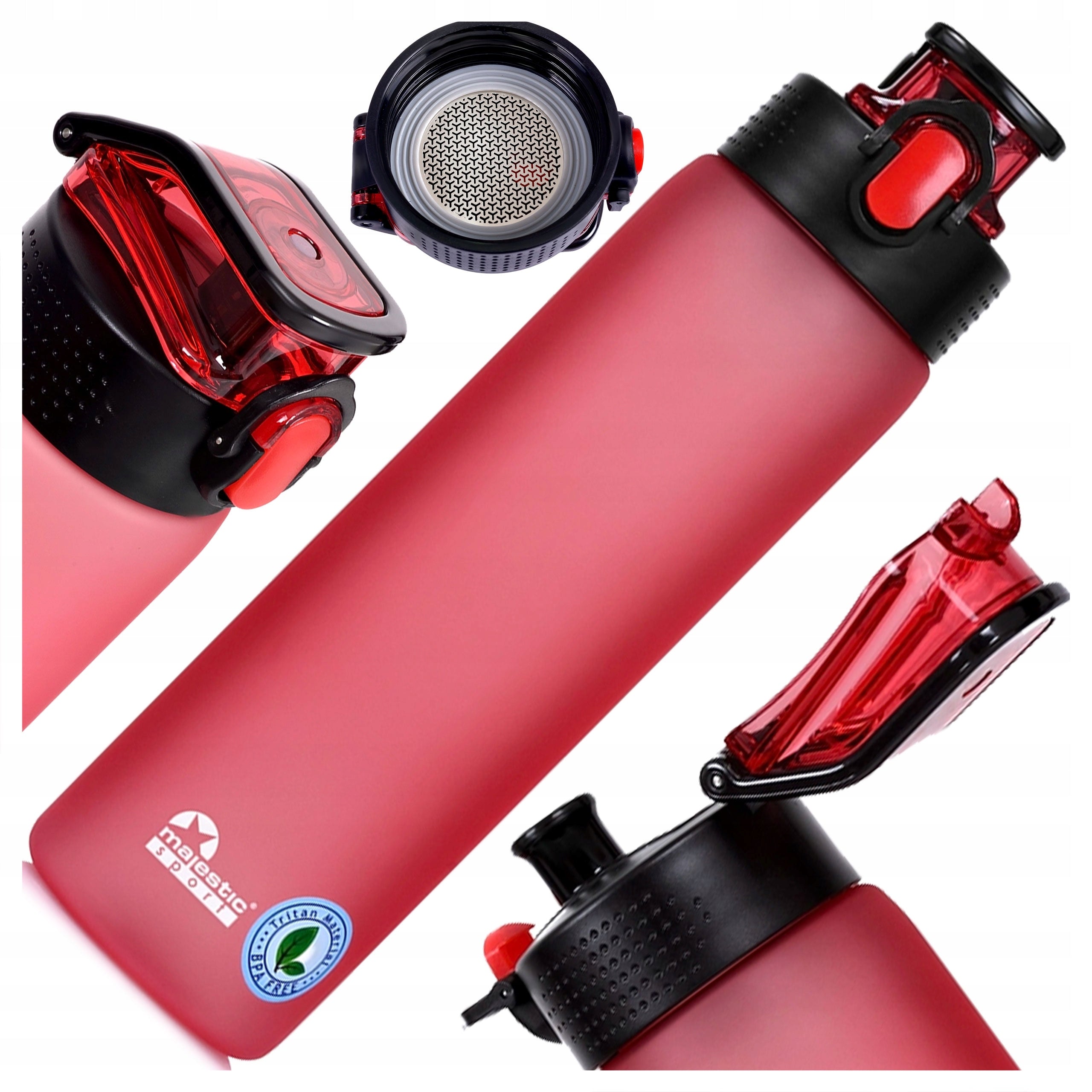 WATER BOTTLE MAJESTIC SPORT OKOSEI MAT TRITAN BPA FREE STRAINER 750 ml
