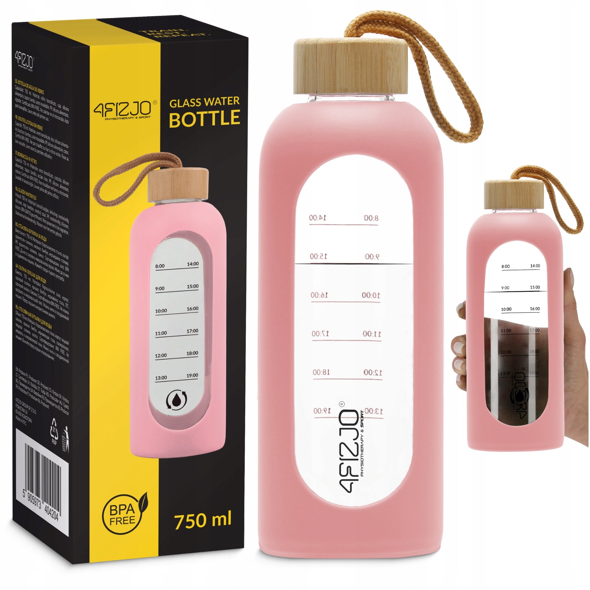 WATER BOTTLE MOTIVATIONAL BOTTLE SEALED SILICONE CASE 750 ML