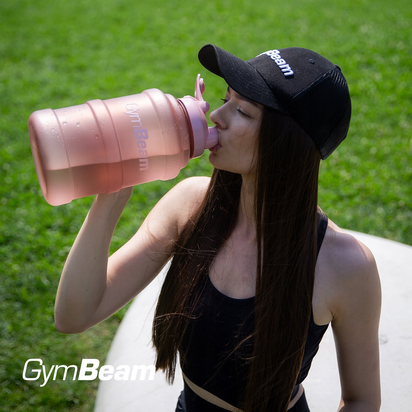 WATER BOTTLE SEALED GYM - GymBeam 2.5l black Model Hydrator TT