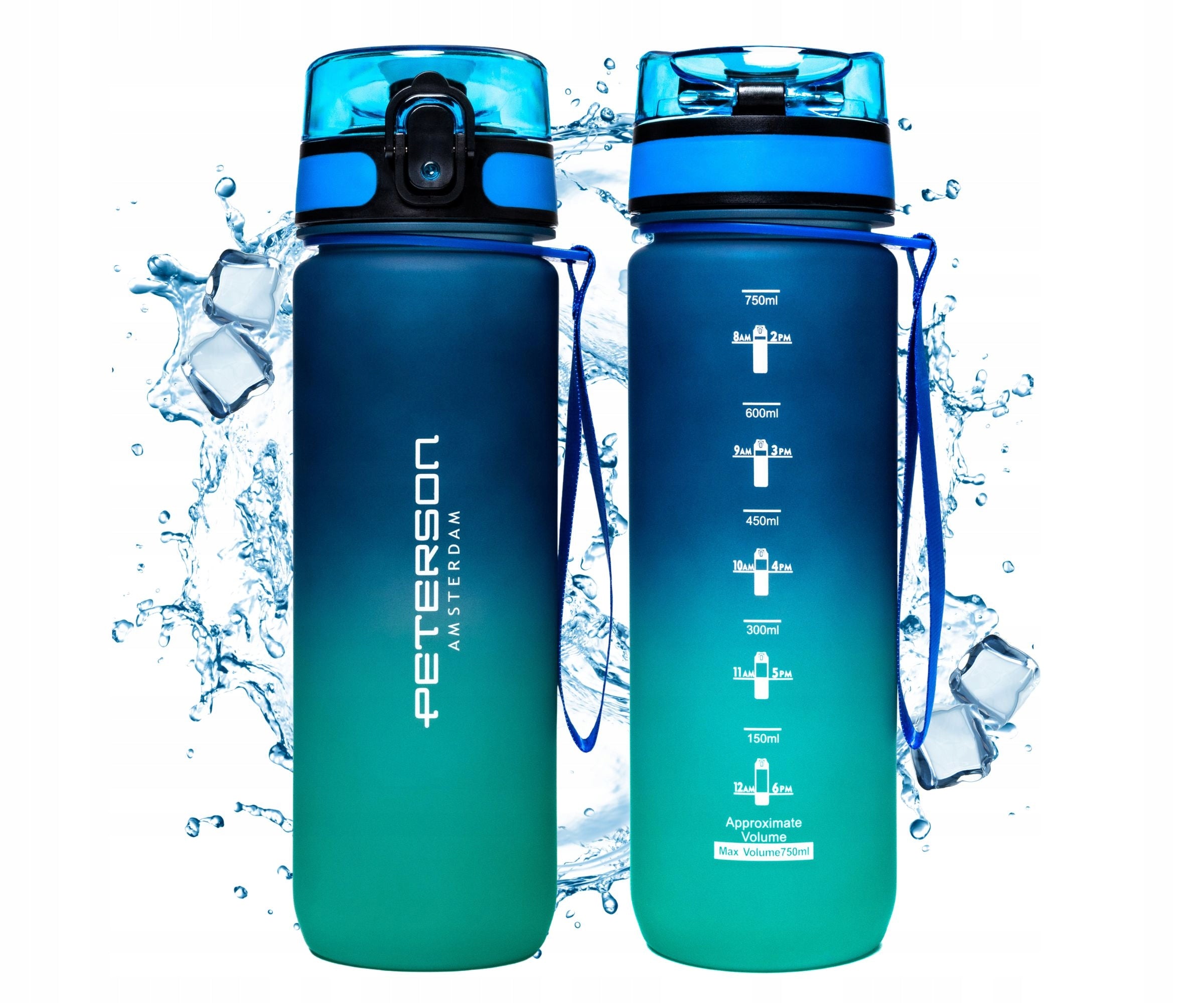 WATER BOTTLE SPORTS BOTTLE 750ML WITHOUT BPA WITH STRAW MOUTHPIECE SPORT