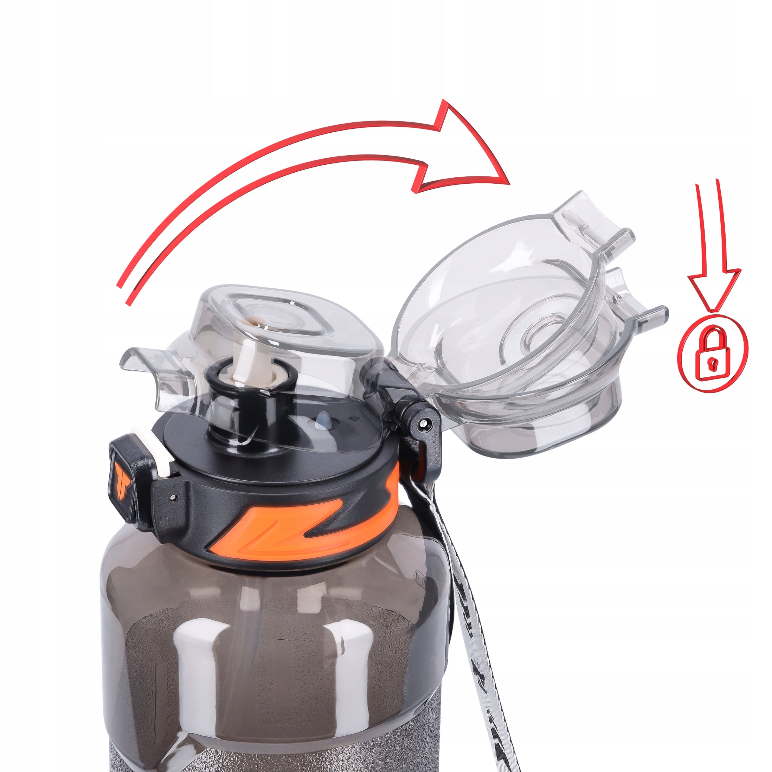 WATER BOTTLE SPORTS BOTTLE WITH MEASURING CUP TRITAN SEALED WITH STRAW 1,5L PRO Kind bottle
