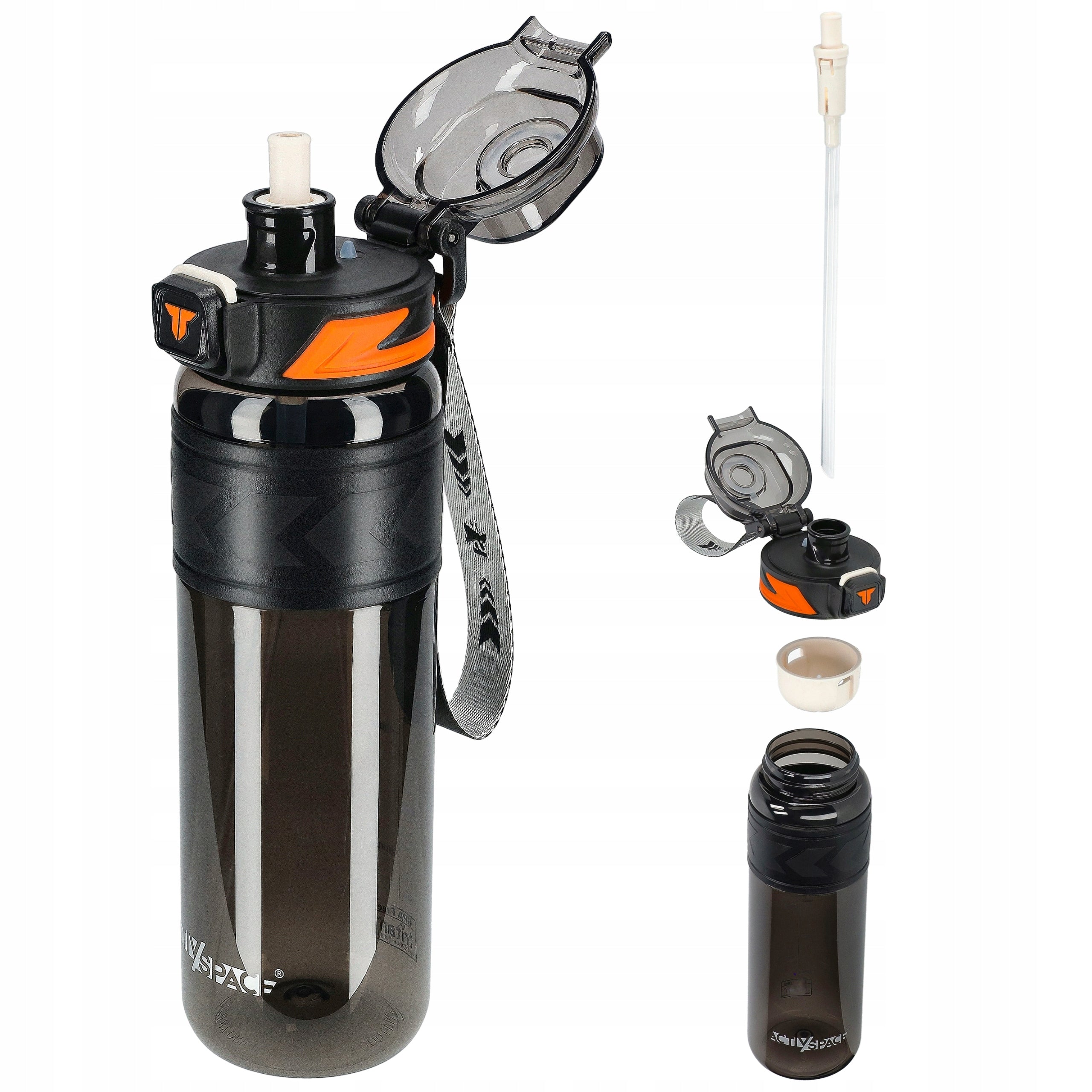 WATER BOTTLE SPORTS WATER BOTTLE SEALED REUSABLE SCOOP TRITAN 1000ml AS Brand Activ/Space