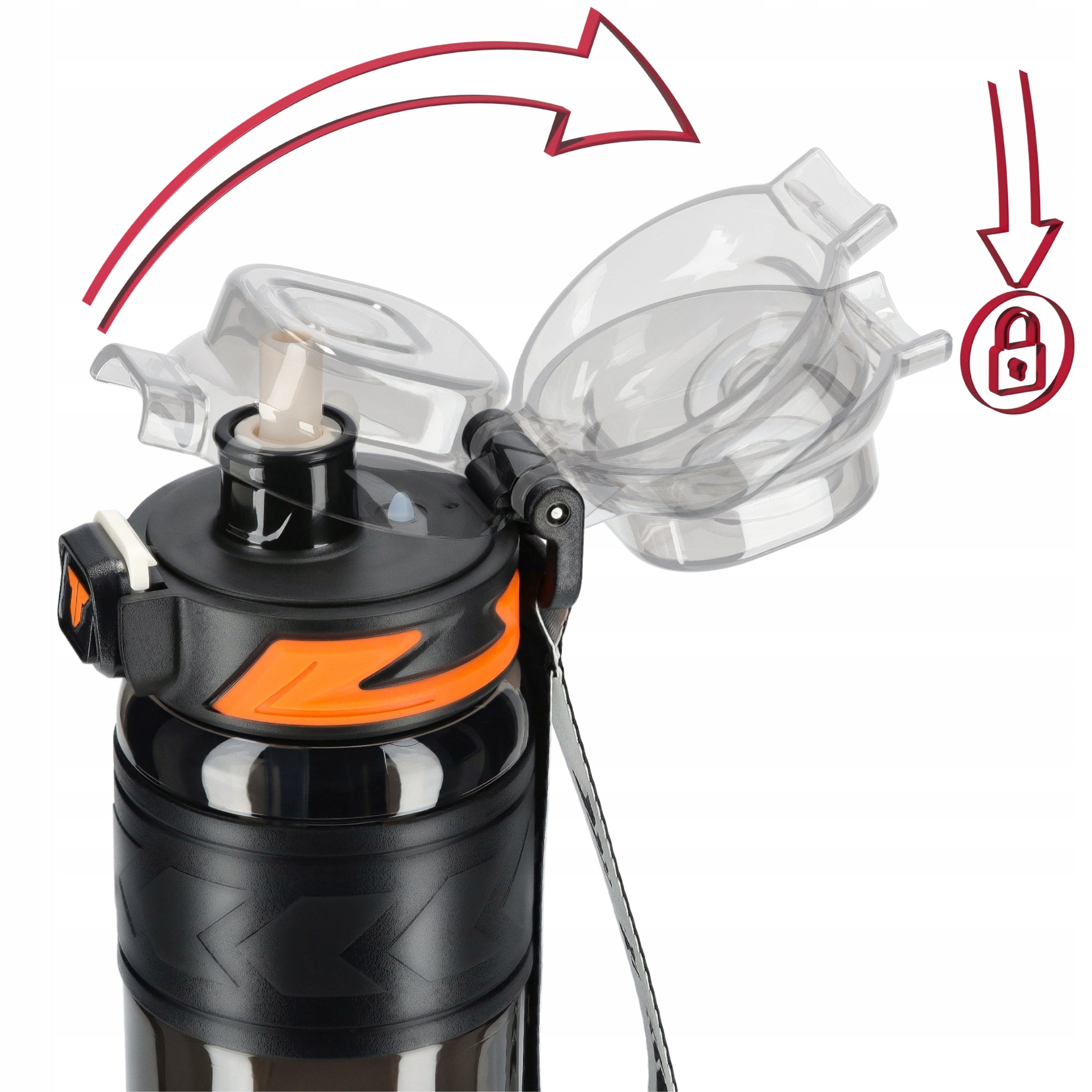 WATER BOTTLE SPORTS WATER BOTTLE SEALED REUSABLE SCOOP TRITAN 1000ml AS Packaging status original