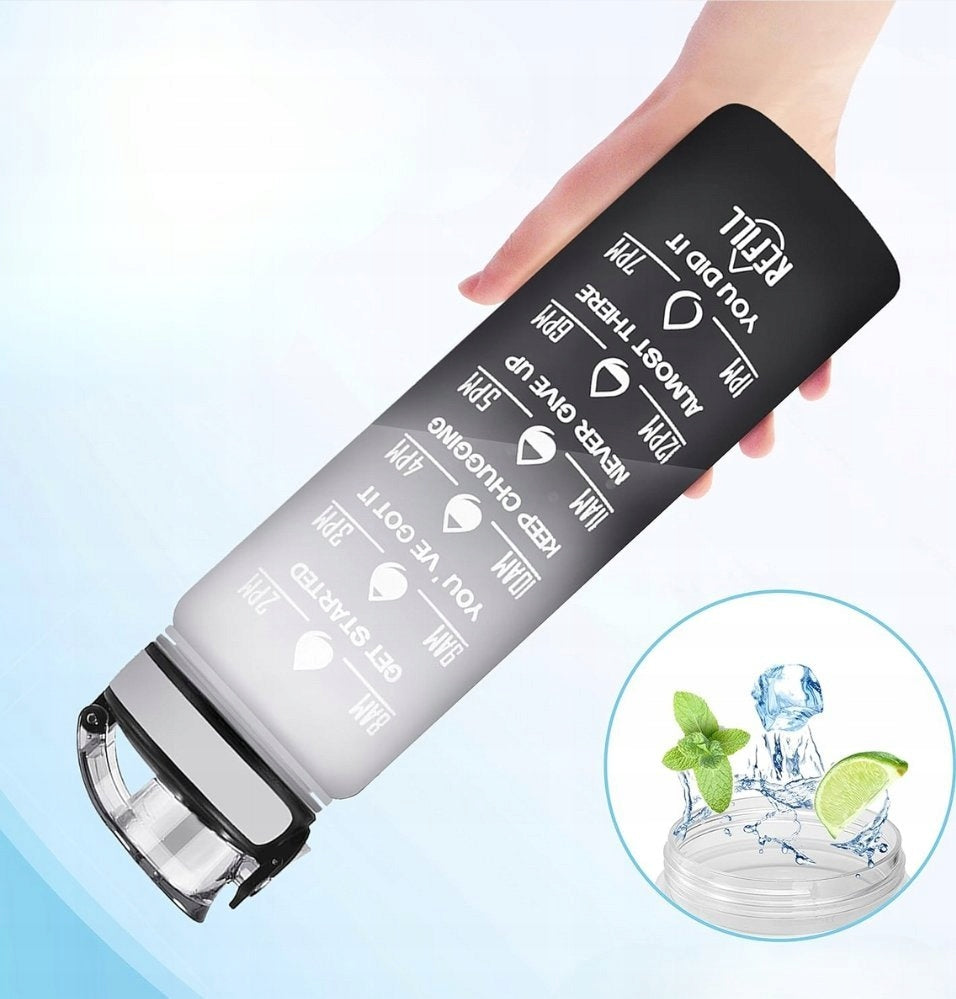 WATER BOTTLE SPORTS WATER BOTTLE WITH MEASURING CUP FITNESS GYM 1L Manufacturer code butelka bidon motywacyjny