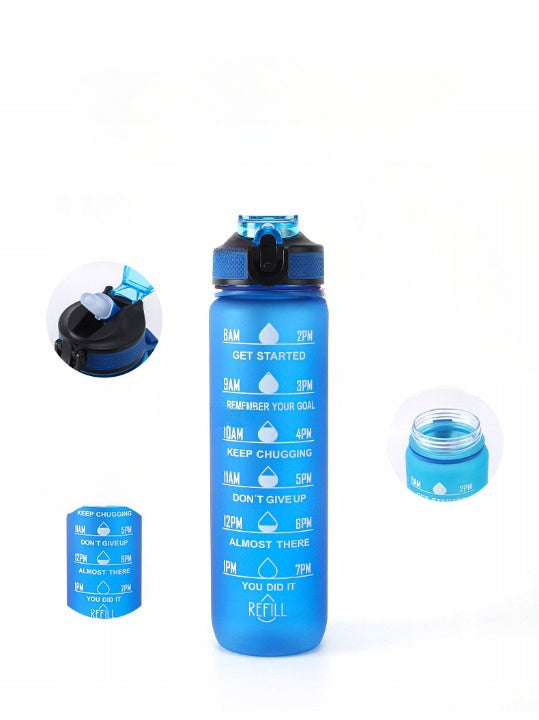WATER BOTTLE SPORTS WATER BOTTLE WITH MEASURING CUP WITH GRADUATION FOR FITNESS GYMS 1L Kind water bottle