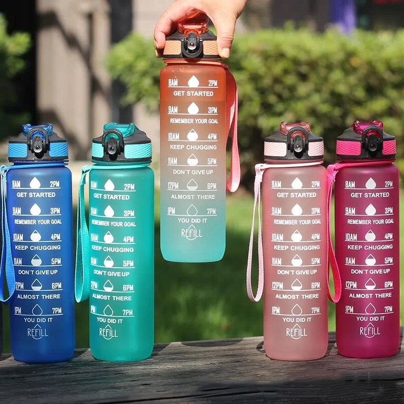 WATER BOTTLE SPORTS WATER BOTTLE WITH MEASURING CUP WITH GRADUATION FOR FITNESS GYMS 1L Manufacturer code Motywacyjna 1000ml