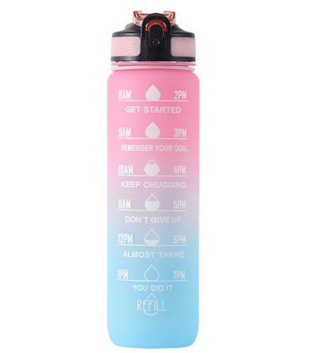 WATER BOTTLE SPORTS WATER BOTTLE WITH MEASURING CUP WITH GRADUATION FOR FITNESS GYMS 1L