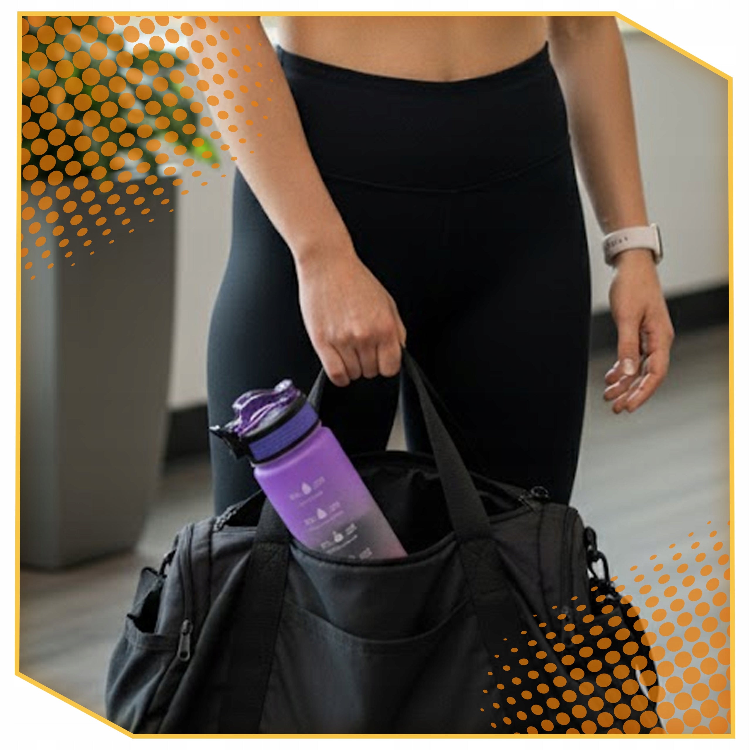 WATER BOTTLE SPORTS WATER BOTTLE WITH STRAW SEALED WITH MEASURING CUP GYM 1000 ML Manufacturer code Bidon na wodę z miarką słomka 1000 ml