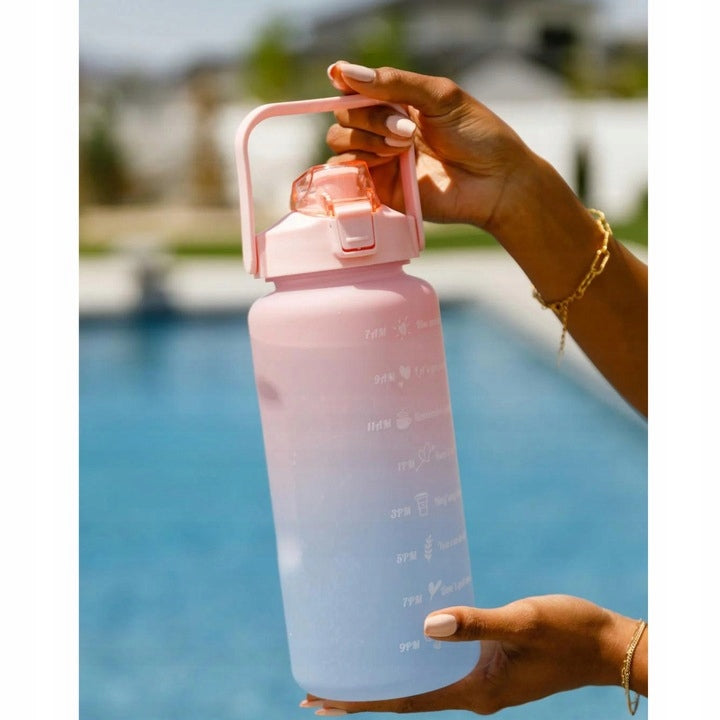 WATER BOTTLE WITH STRAW LARGE 2L WITH MEASURING CUP SPORT FITNESS GYM Manufacturer code RE-688