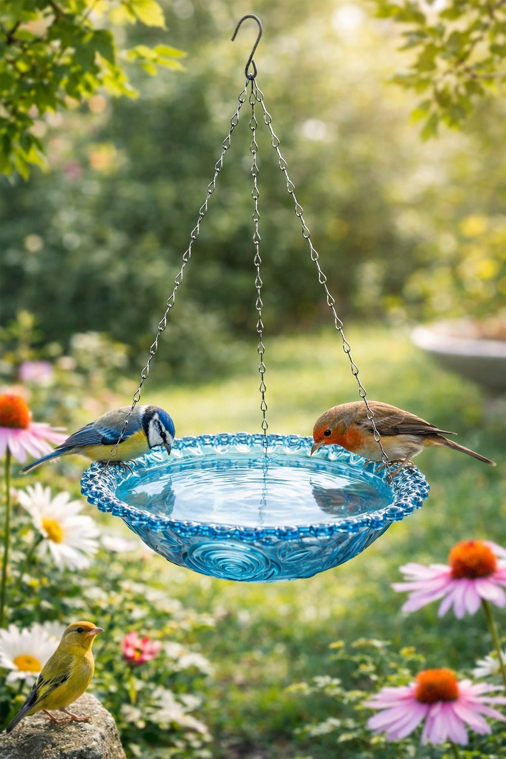 WATER BOWL BIRD BATH FEEDER DRINKER FOR GARDEN HANGING SPACIOUS Manufacturer Ecarla