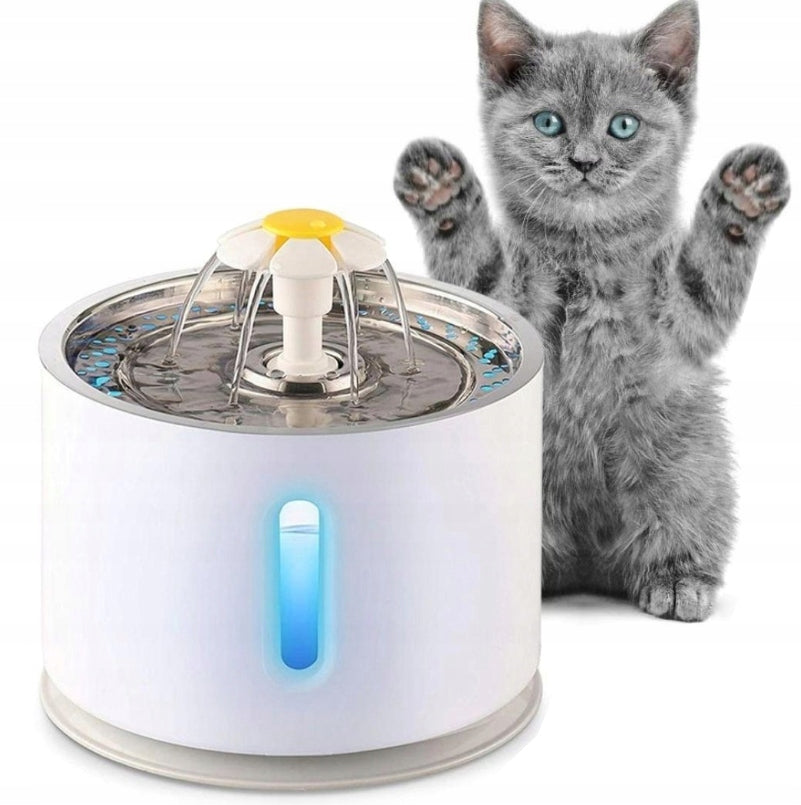 WATER BOWL WITH A FOUNTAIN FOR CAT DOG, AUTOMATIC LED