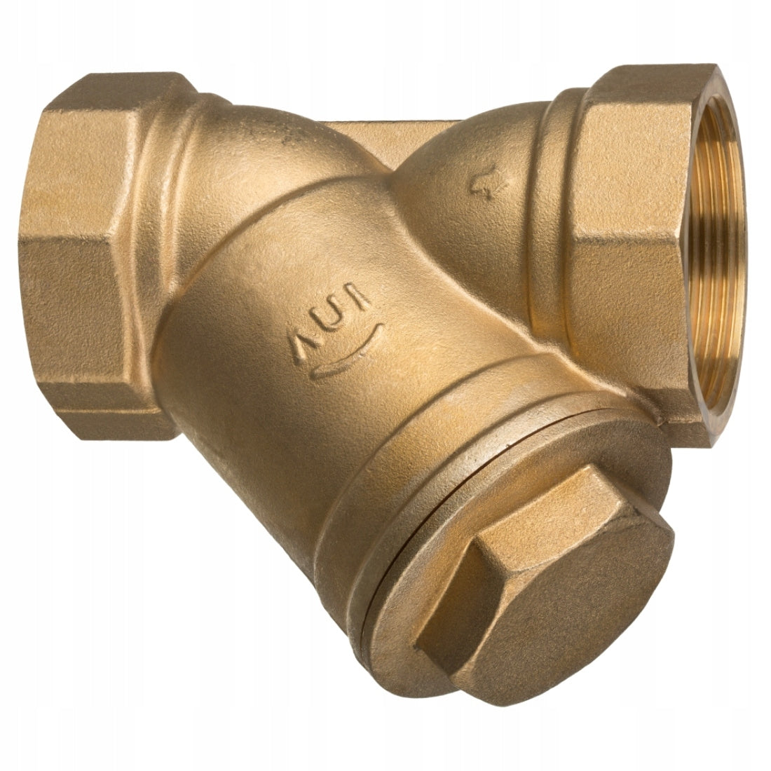 WATER FILTER ANGLED BRASS MESH 1/2" INVENA
