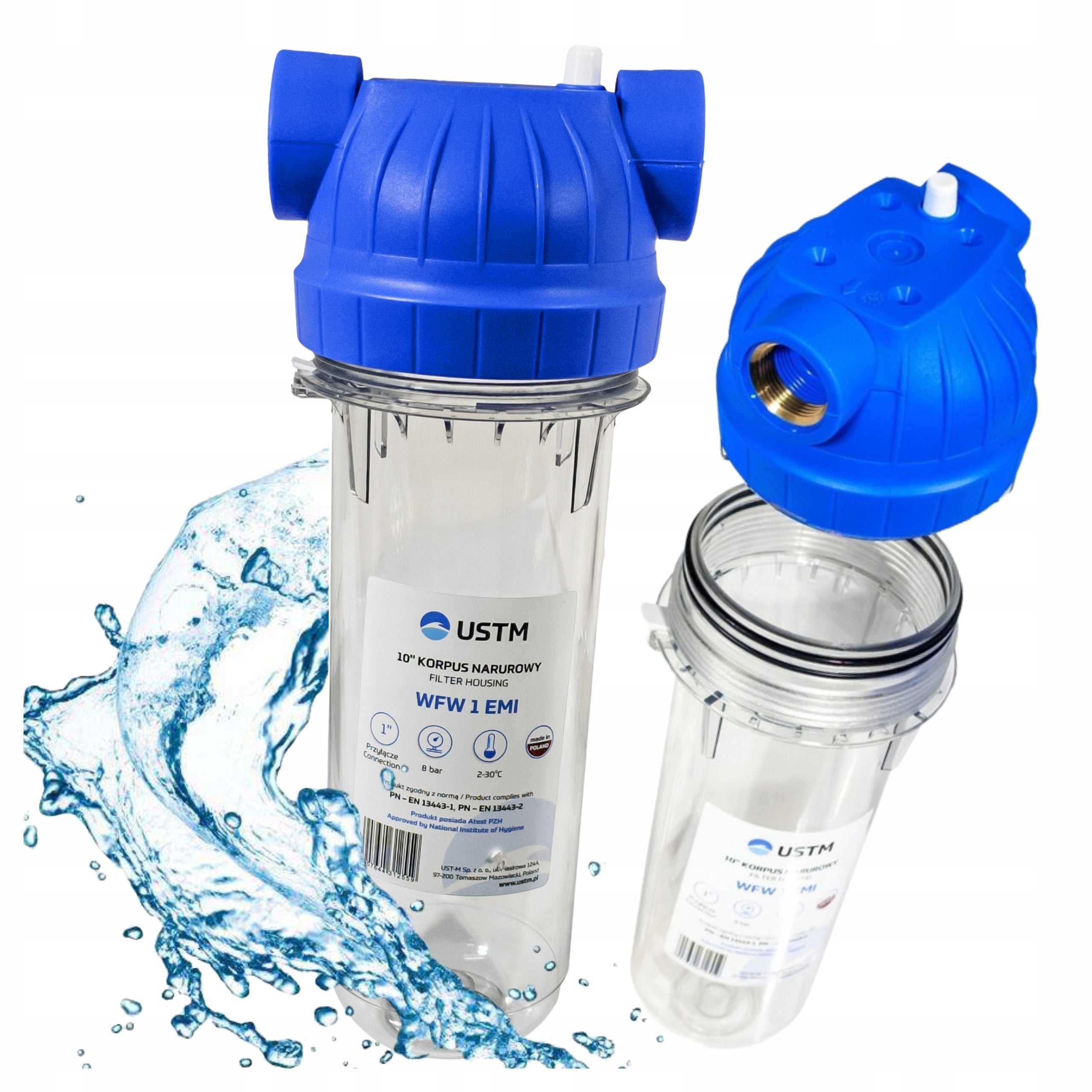 WATER FILTER BODY FILTER HOUSING EMI 1" GW FOR FILTER CARTRIDGES 10" USTM