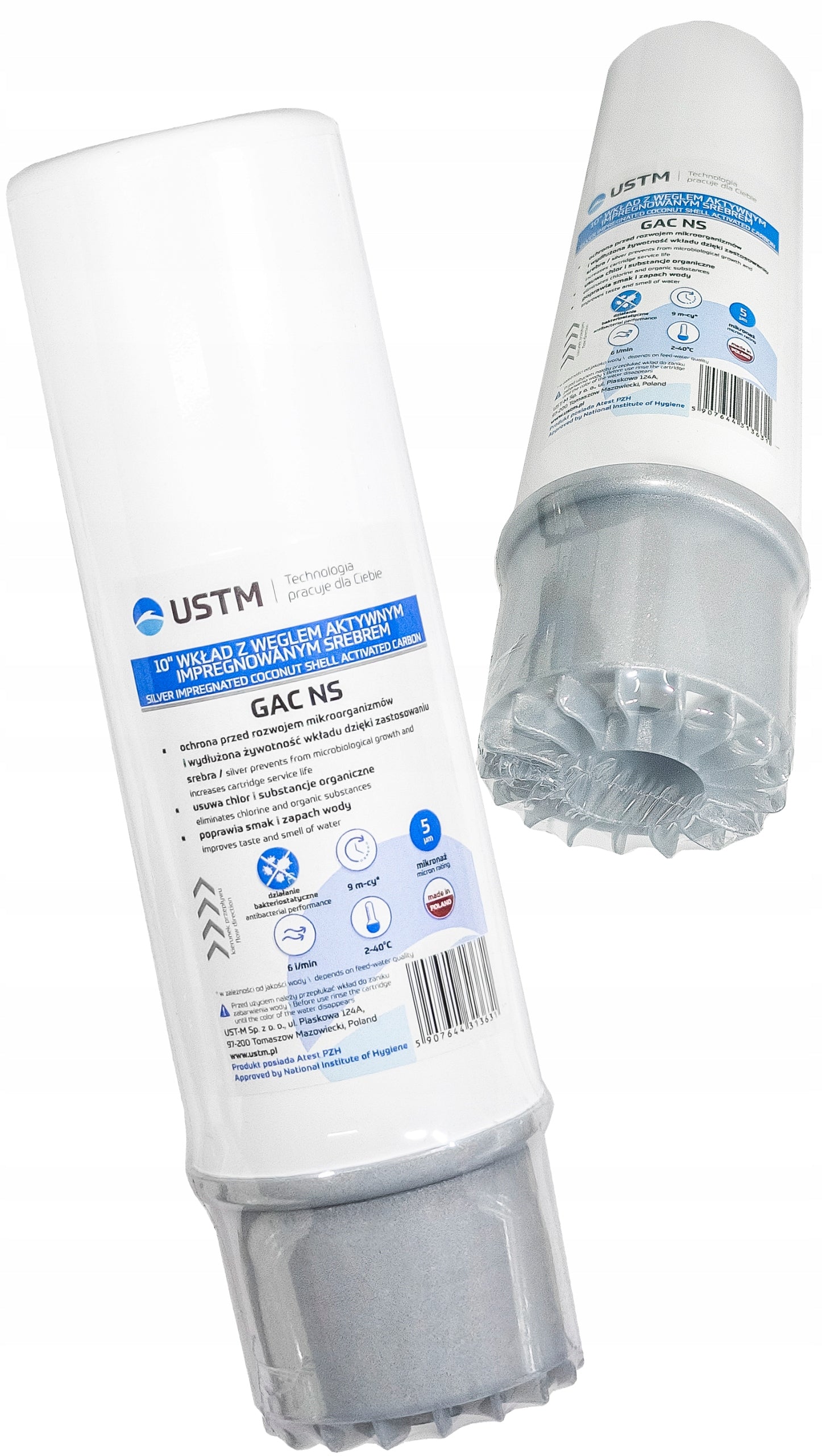 WATER FILTER CARBON CARTRIDGE WITH NANOSILVER BACTERIOSTATIC TREATMENT 10