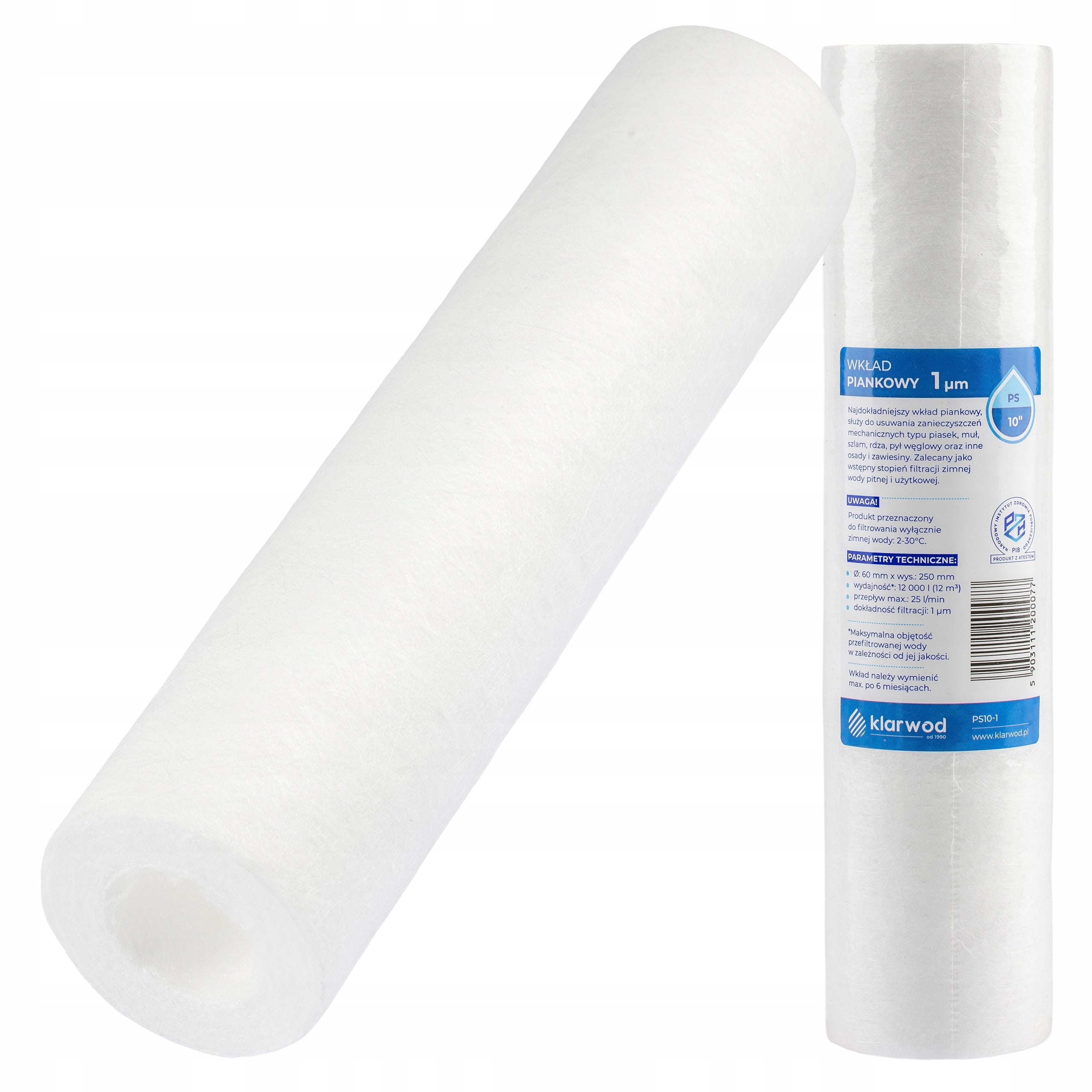 WATER FILTER CARTRIDGE FOR FILTERS 10" FOAM PRE-FILTRATION 1 MICRON