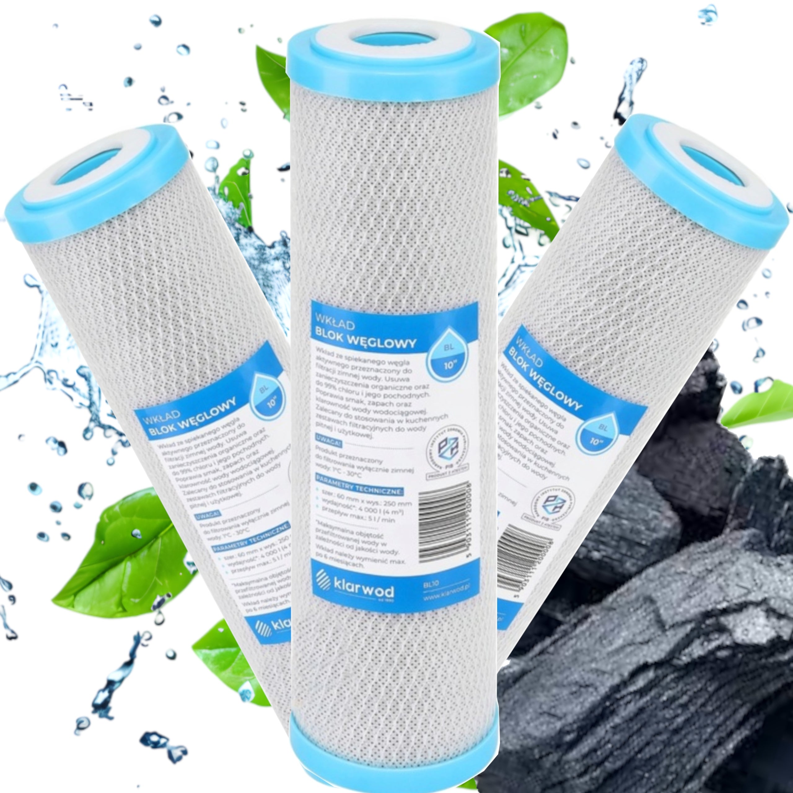 WATER FILTER CARTRIDGE FOR HOME CARBON SINTERED CARBON BLOCK 3 PCS.