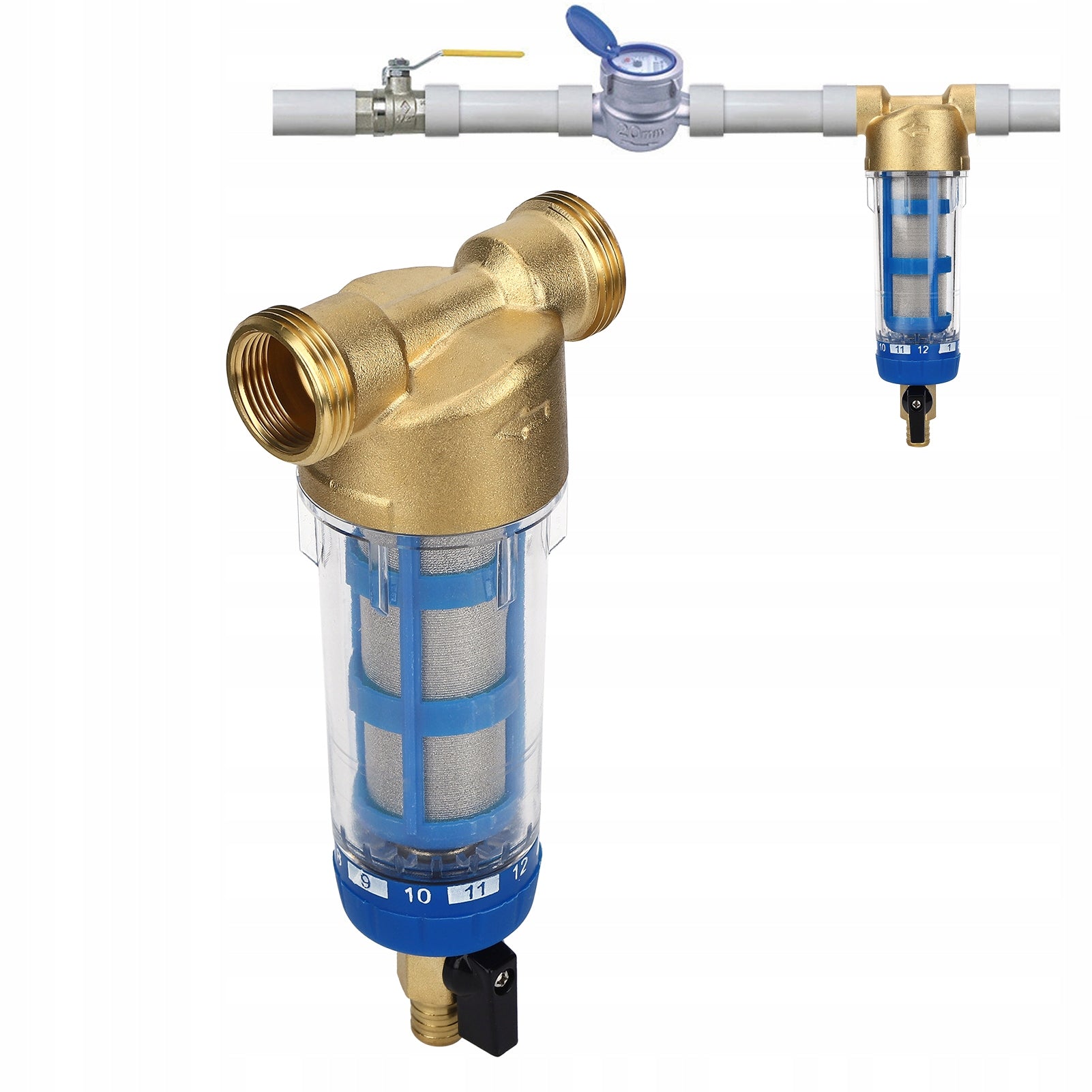 WATER FILTER COMPLETE SELF-CLEANING G1 MNPT+ G3/4 FNPT Manufacturer code 3113200152611YB