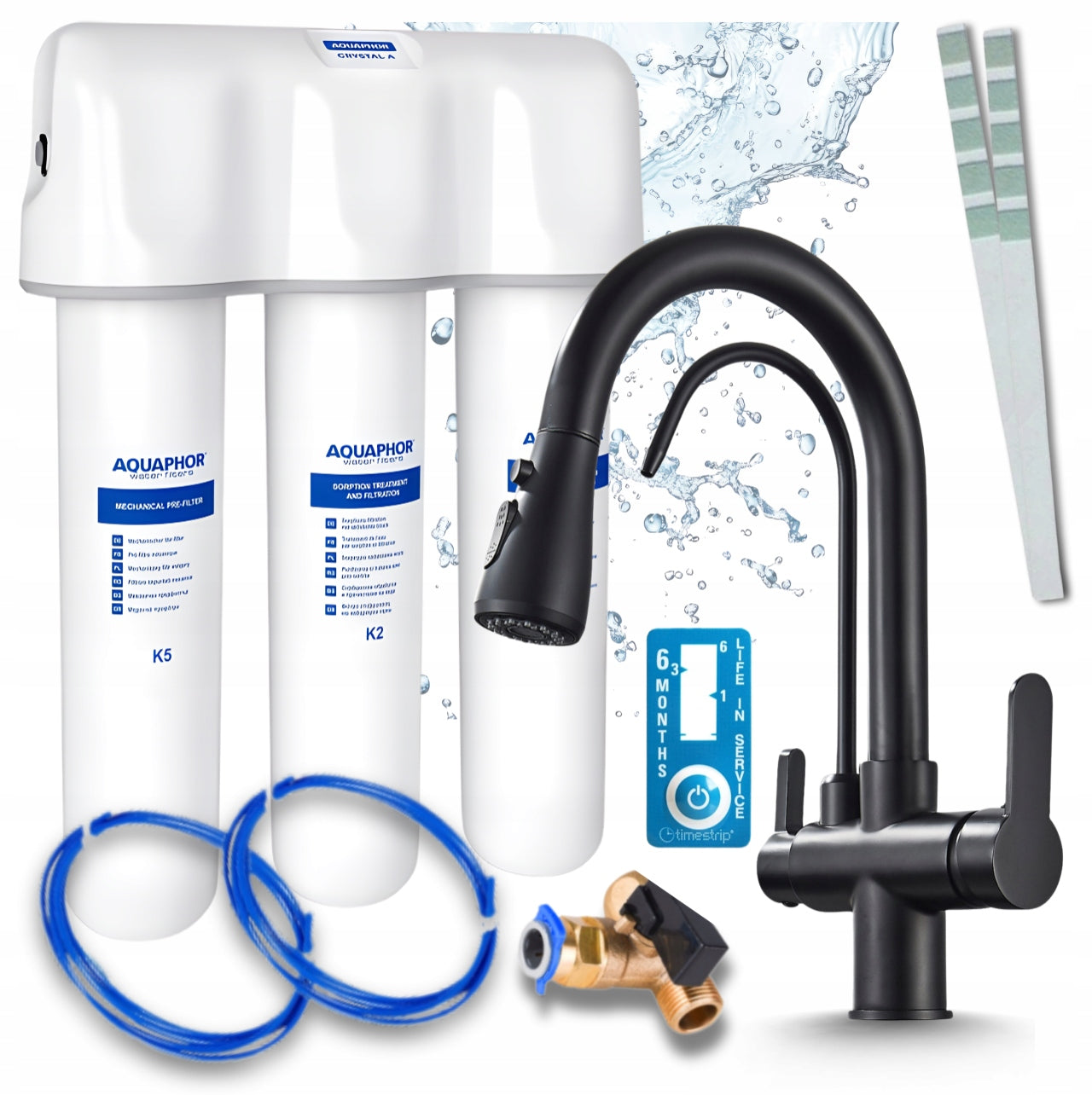 WATER FILTER FOR KITCHEN SINK AQUAPHOR CRYSTAL A AND TAP FOR WATER FILTER