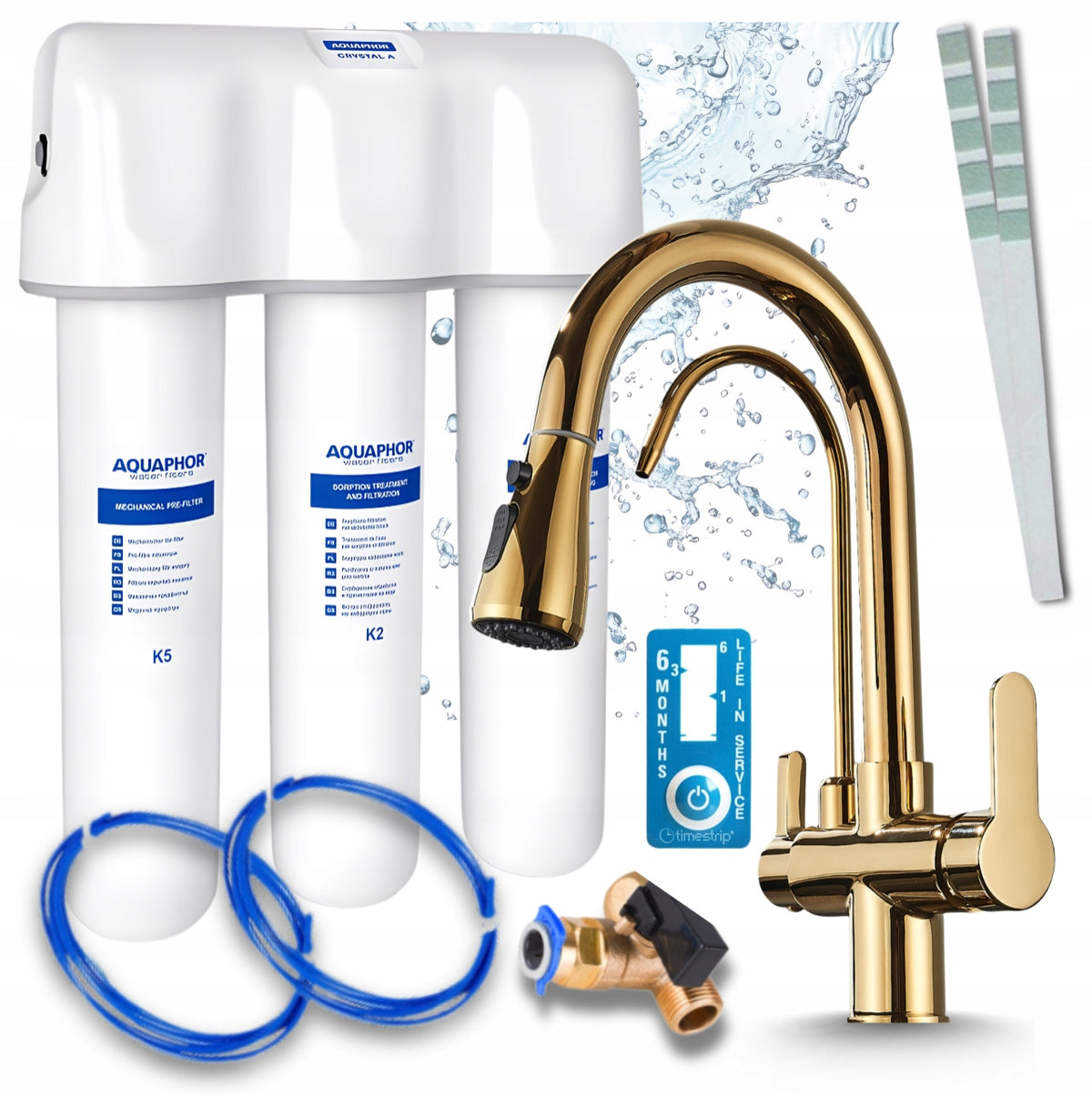 WATER FILTER FOR KITCHEN SINK AQUAPHOR CRYSTAL A AND TAP FOR WATER FILTER